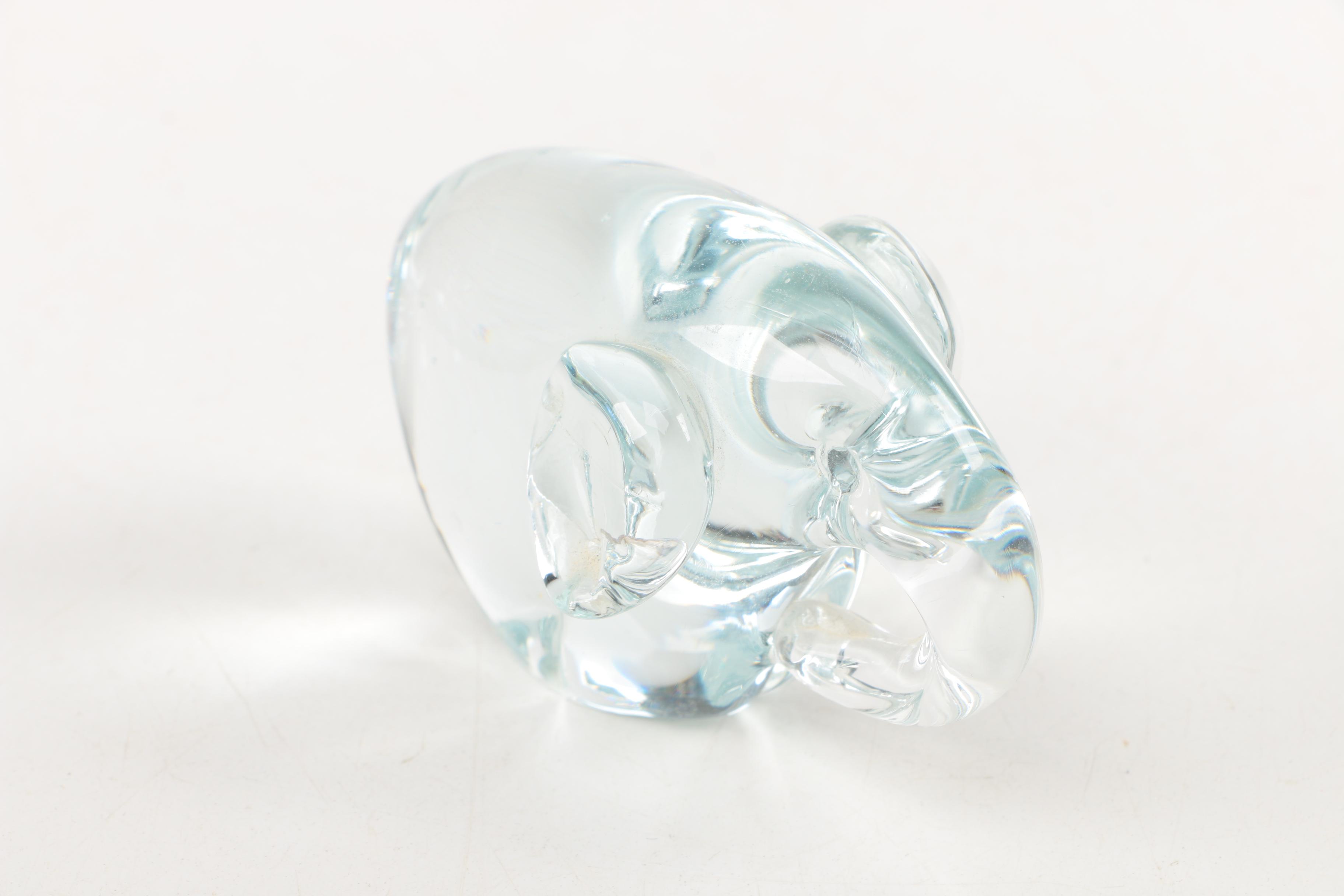 Crystal Elephant Figurine and Horse Paperweight