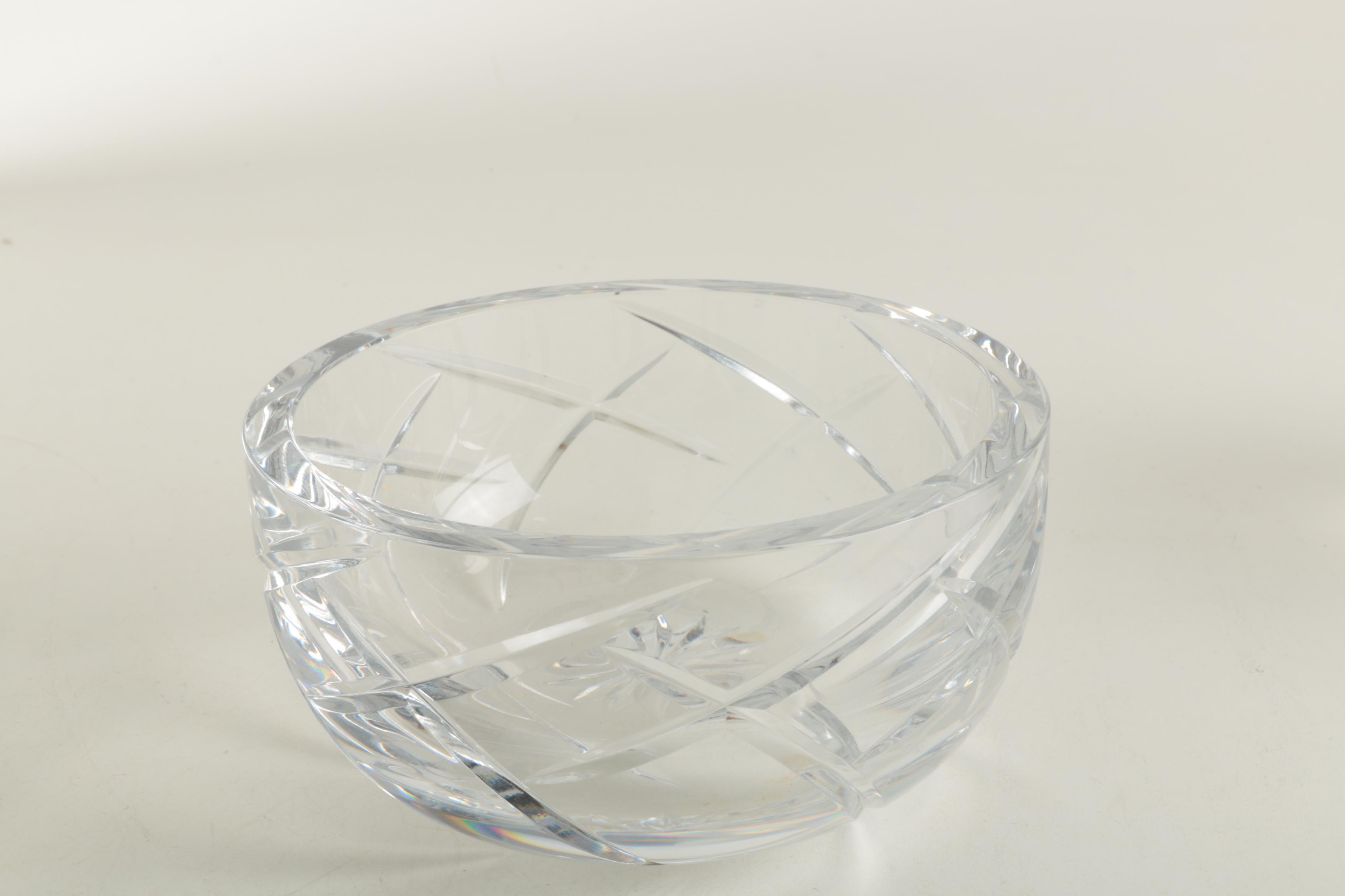 Orrefors "Marin Vertical Cut" Sweden Crystal Bowl