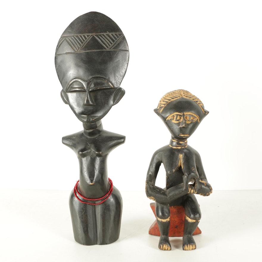 Pair of African Style Wood Sculptures