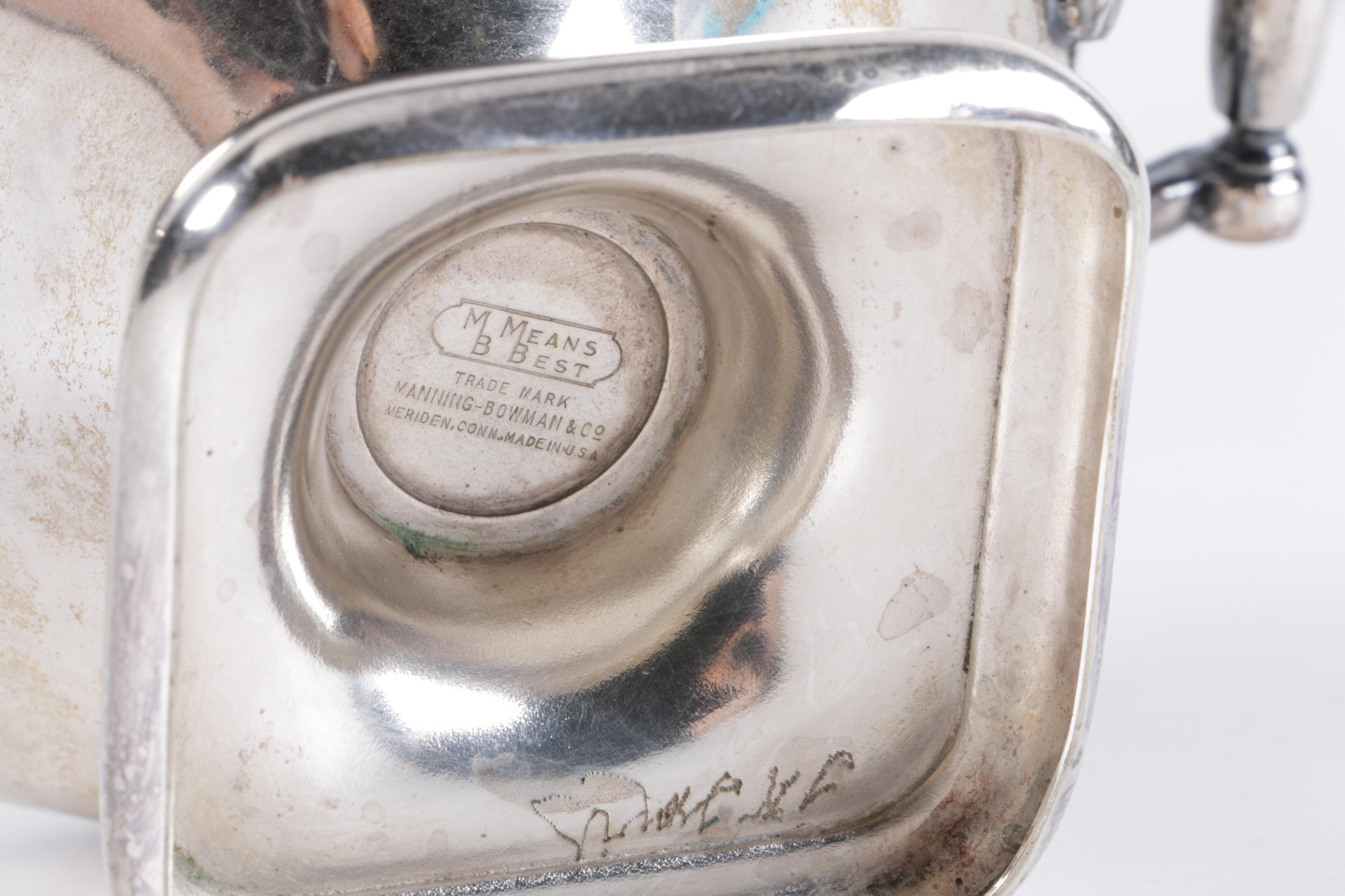 Manning-Bowman & Co. "Means Best" Silver Plate Sugar and Creamer Set