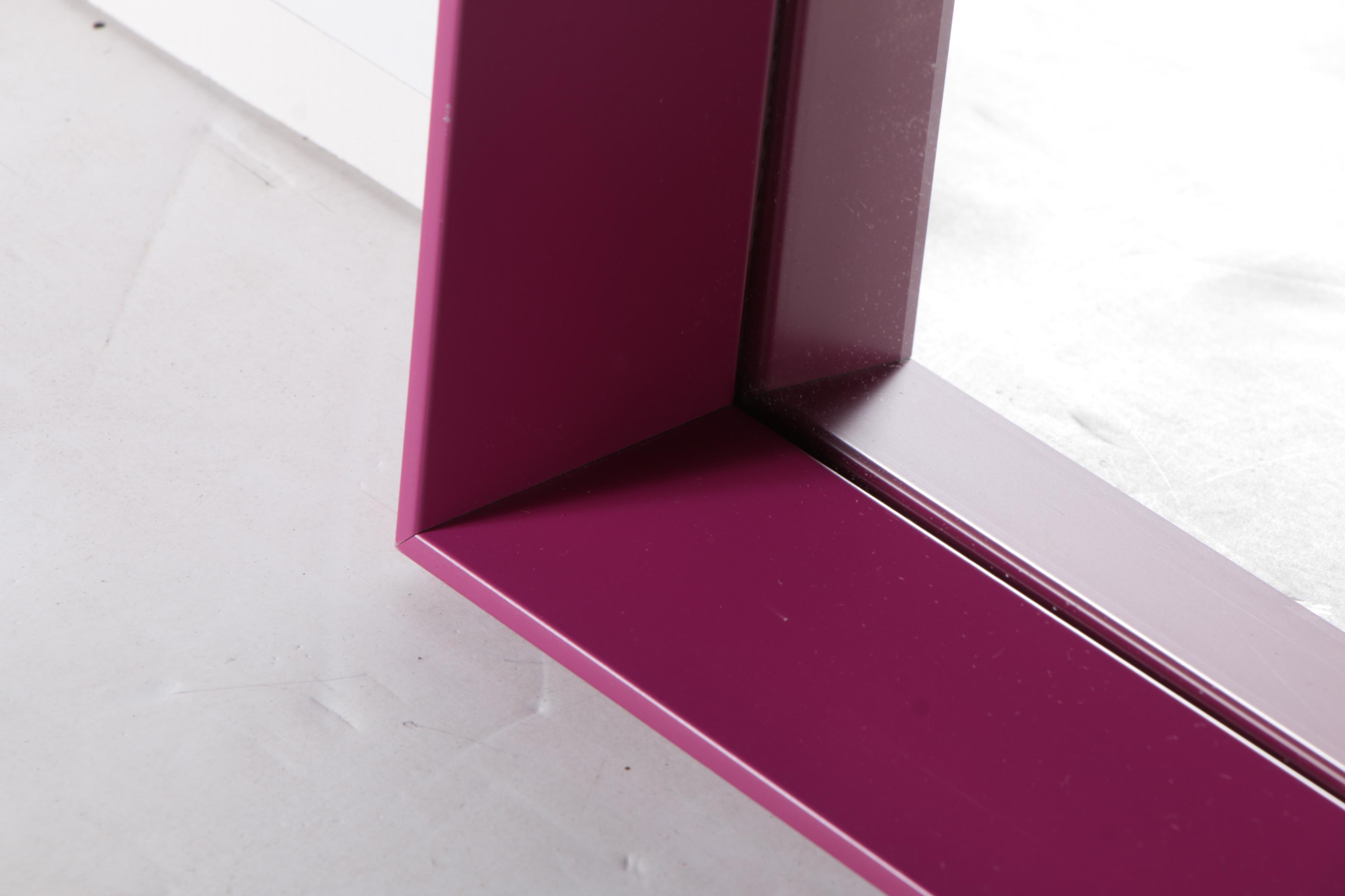 Modern Style Fuchsia Box Framed Wall Mirror