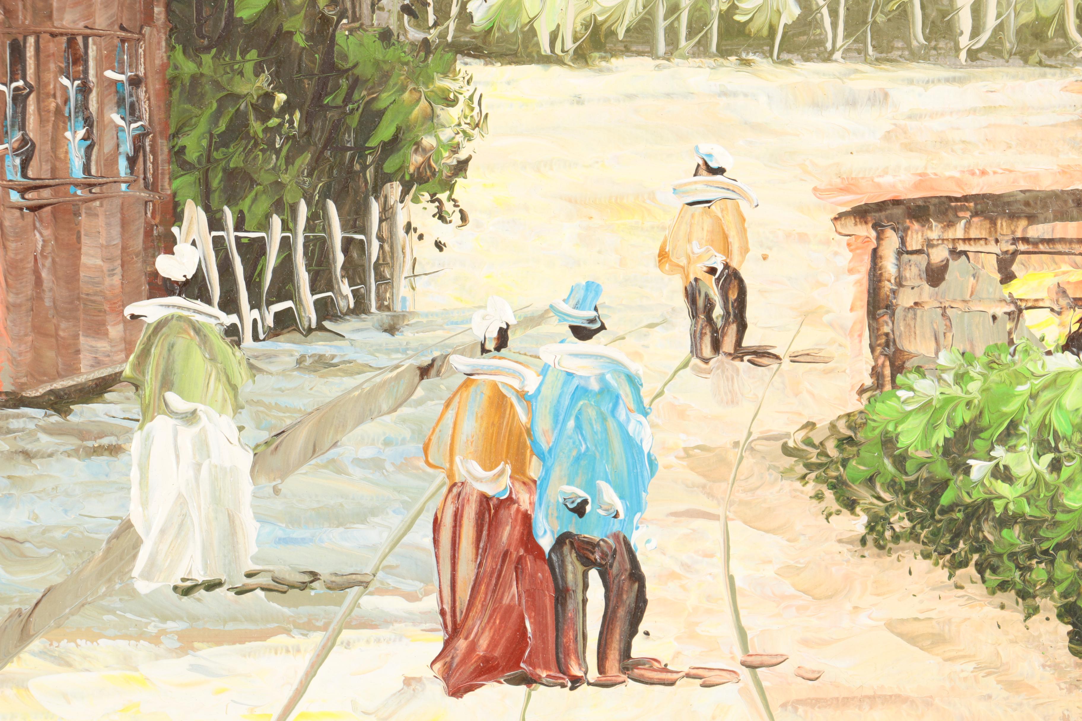 Crespo Oil Painting of a Small Village
