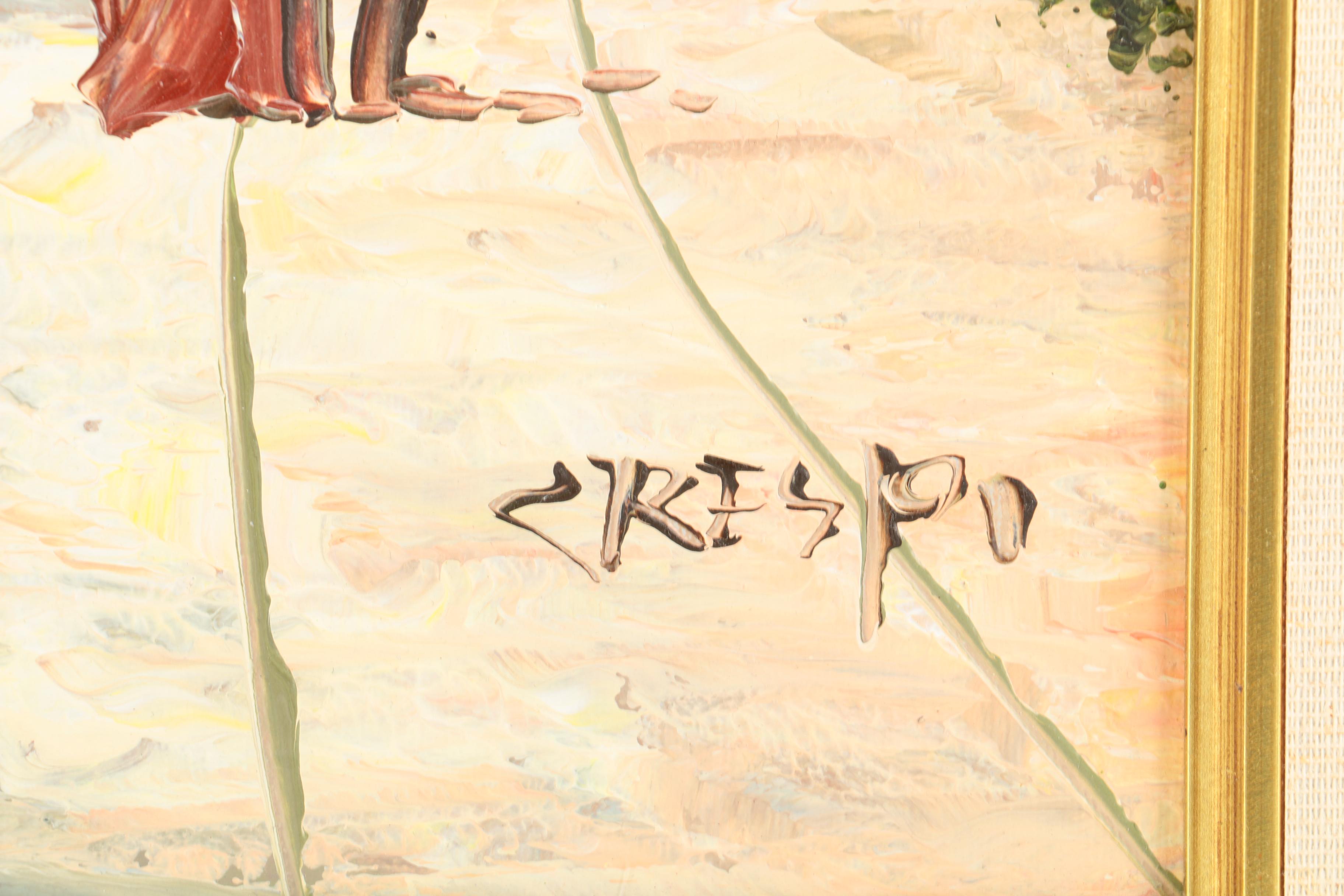 Crespo Oil Painting of a Small Village