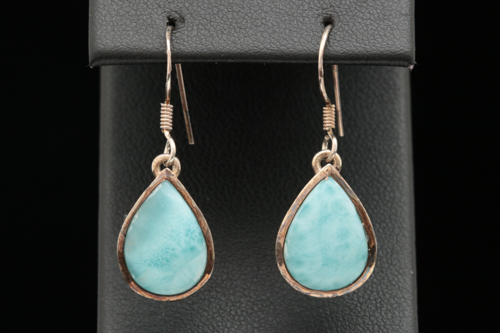 Sterling Silver and Larimar Dangle Earrings