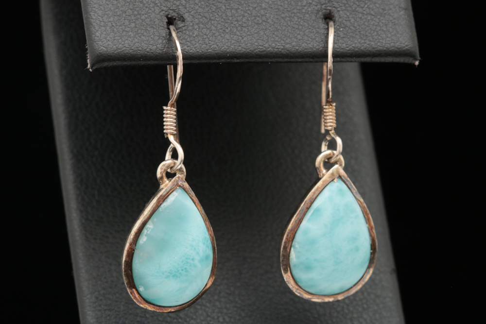 Sterling Silver and Larimar Dangle Earrings