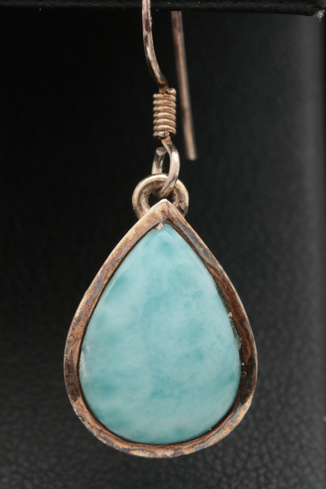 Sterling Silver and Larimar Dangle Earrings