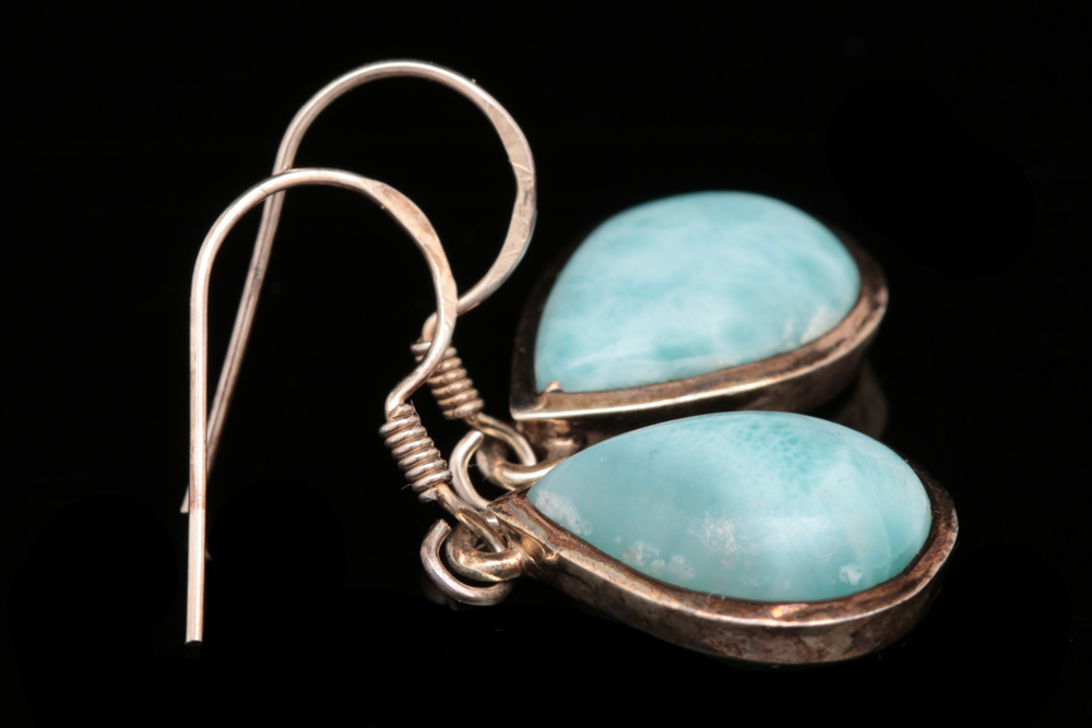 Sterling Silver and Larimar Dangle Earrings