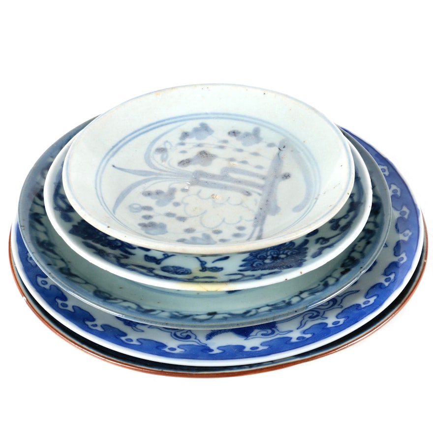 Blue and White Ceramic Plates