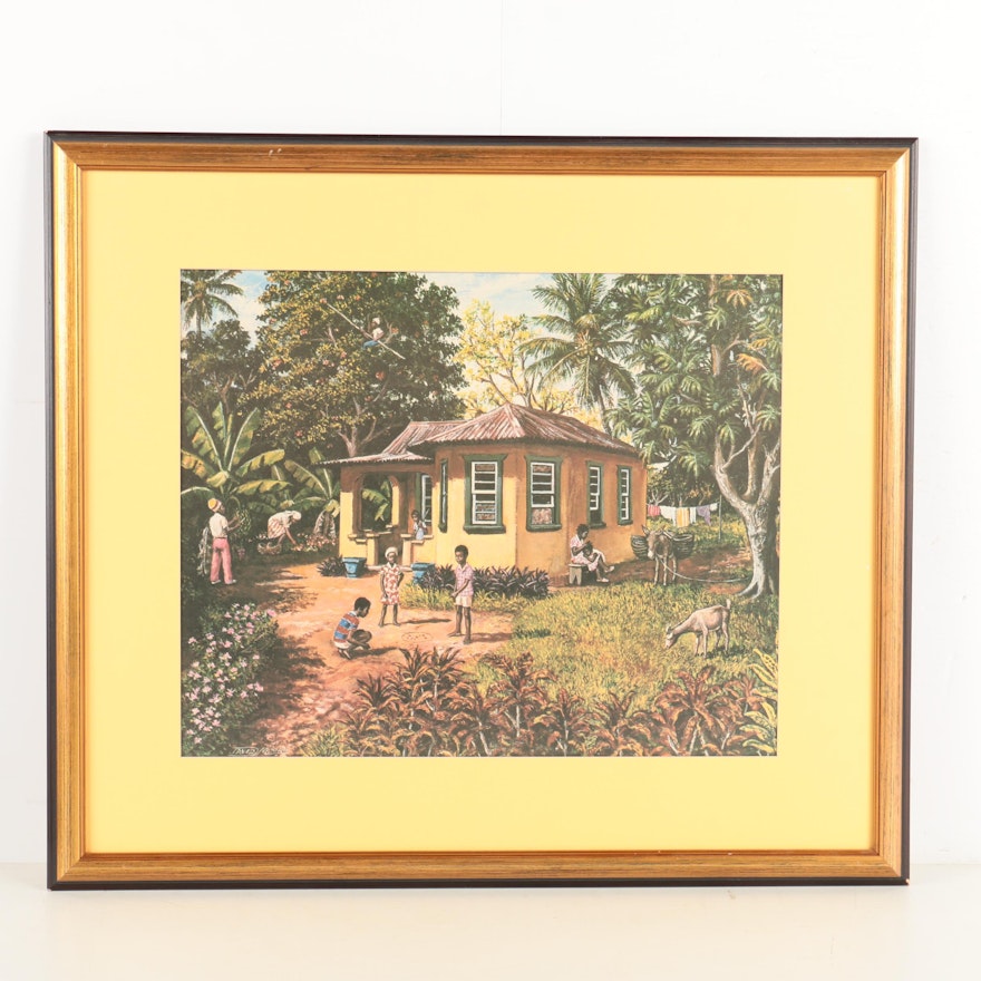 Offset Lithograph on Paper After David Moore "Country House"