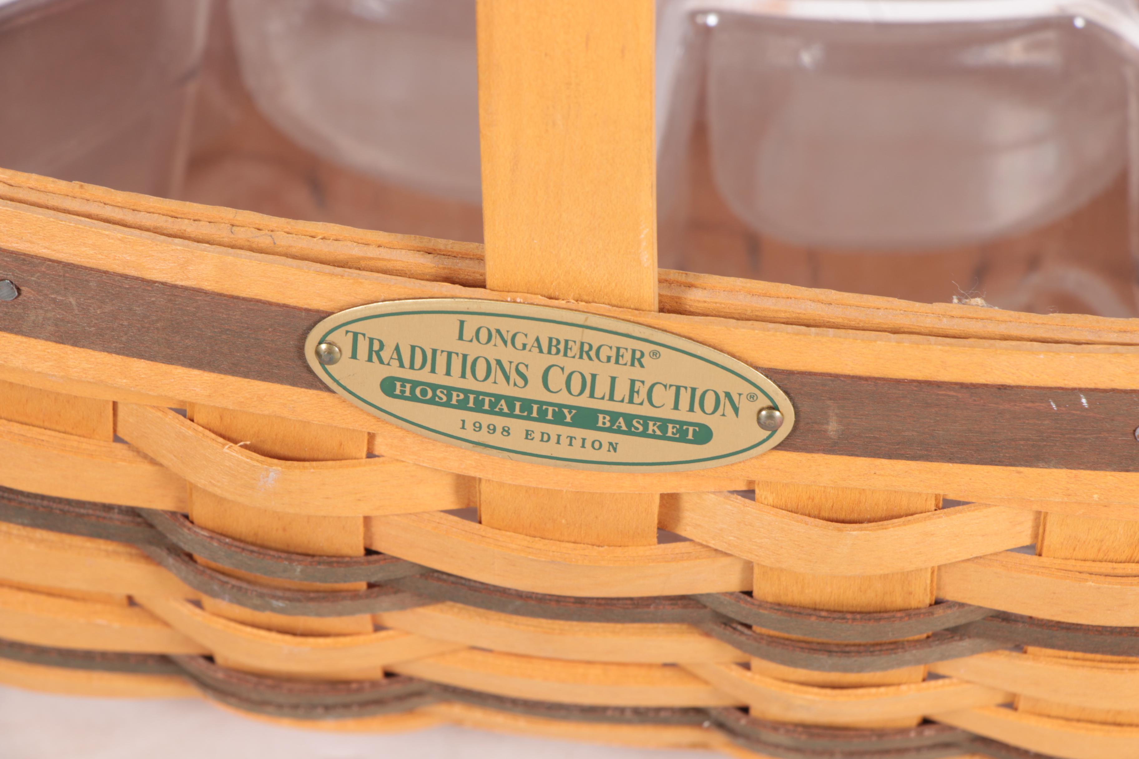 Lidded Picnic Basket and Longaberger "Hospitality Basket"