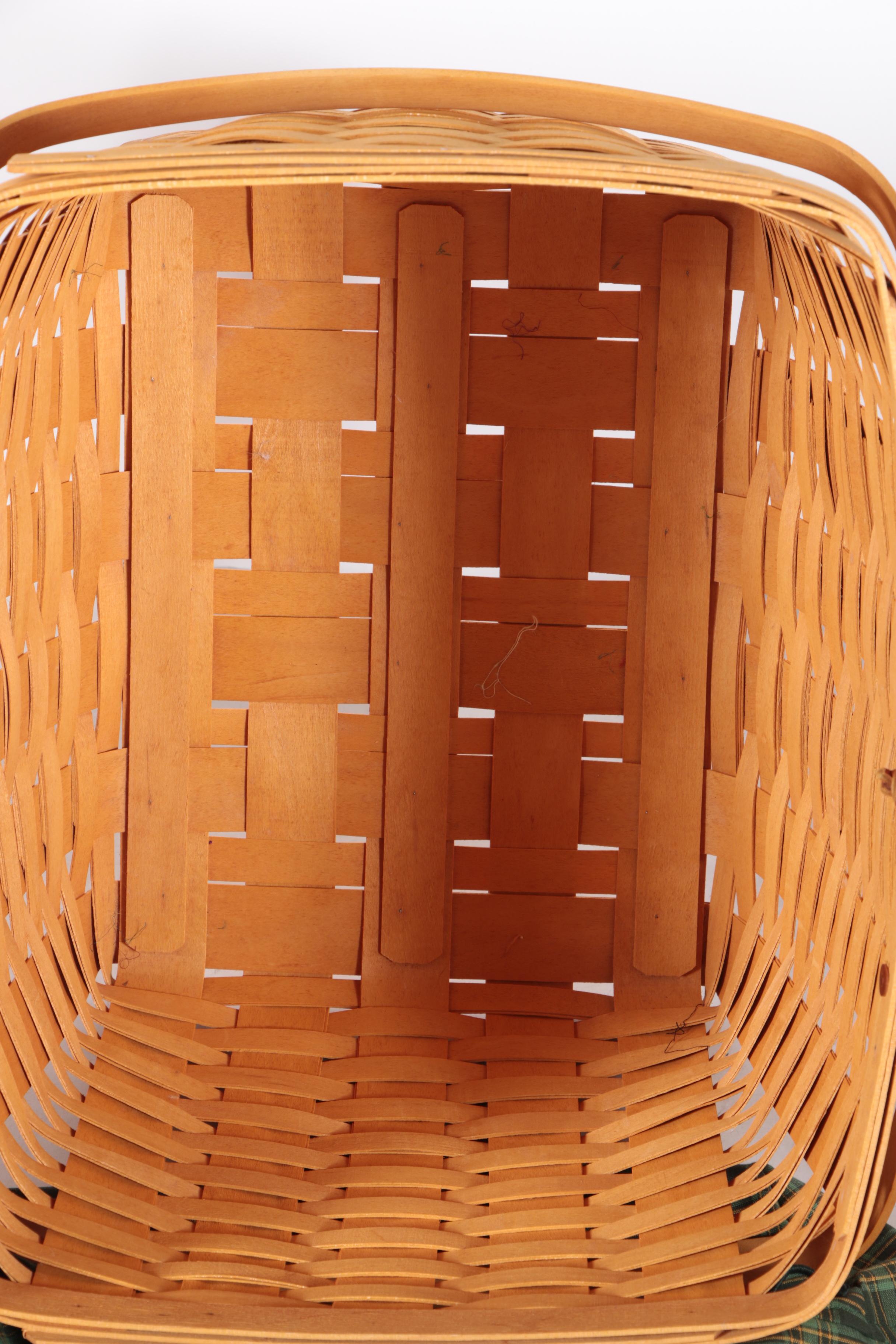 Lidded Picnic Basket and Longaberger "Hospitality Basket"