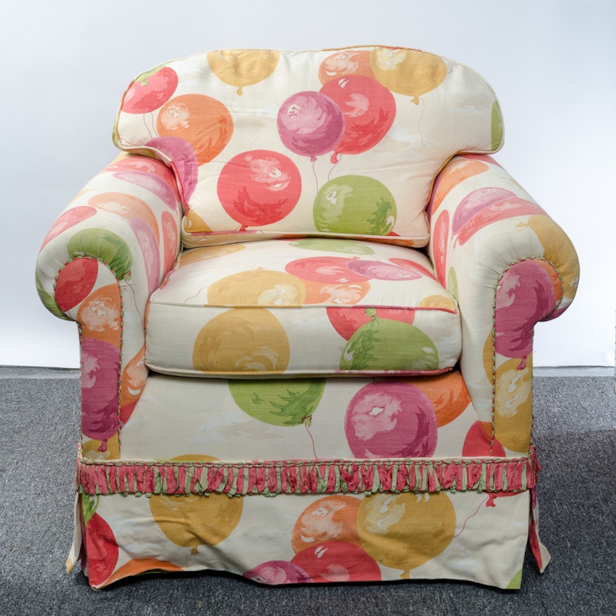 Balloon Pattern Upholstered Armchair