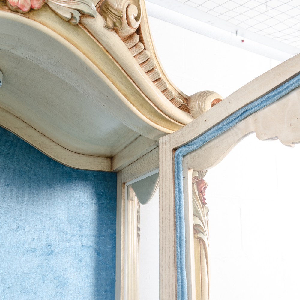 Louis XV Style Carved and Painted Curio Cabinet