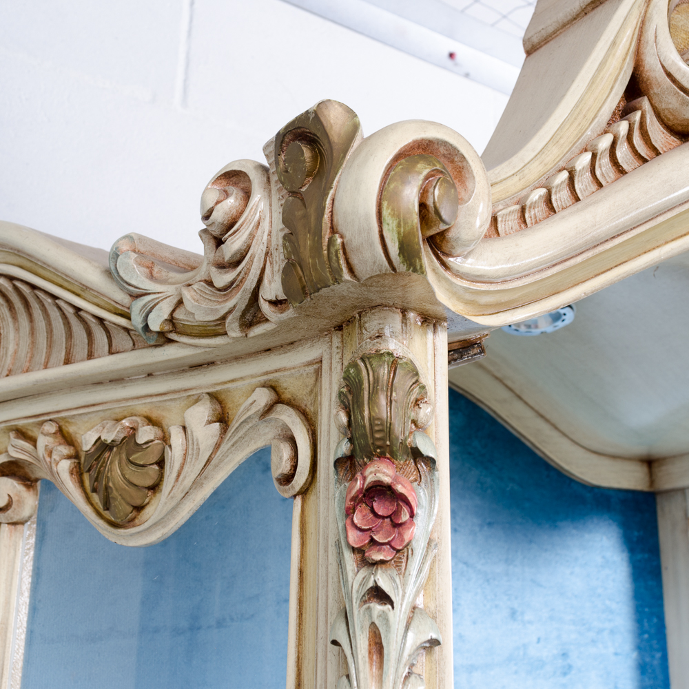 Louis XV Style Carved and Painted Curio Cabinet