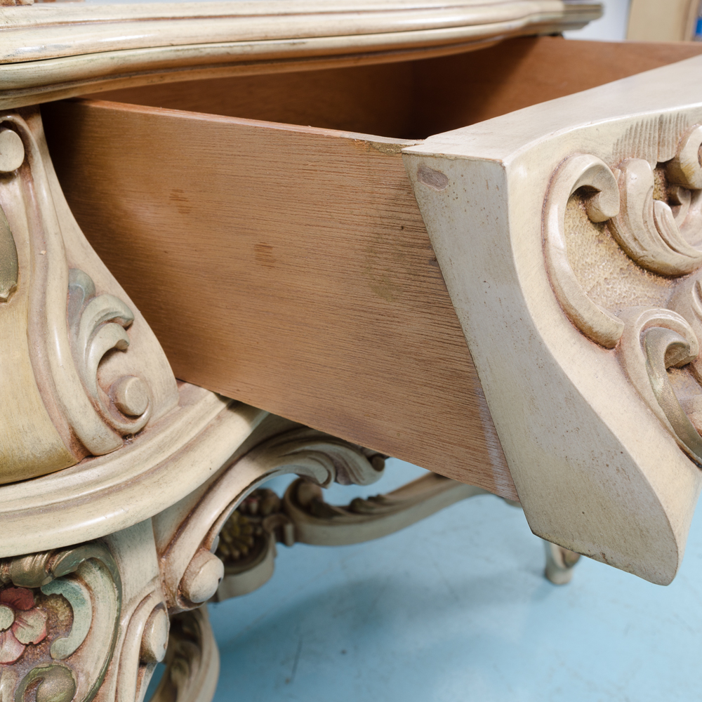 Louis XV Style Carved and Painted Curio Cabinet