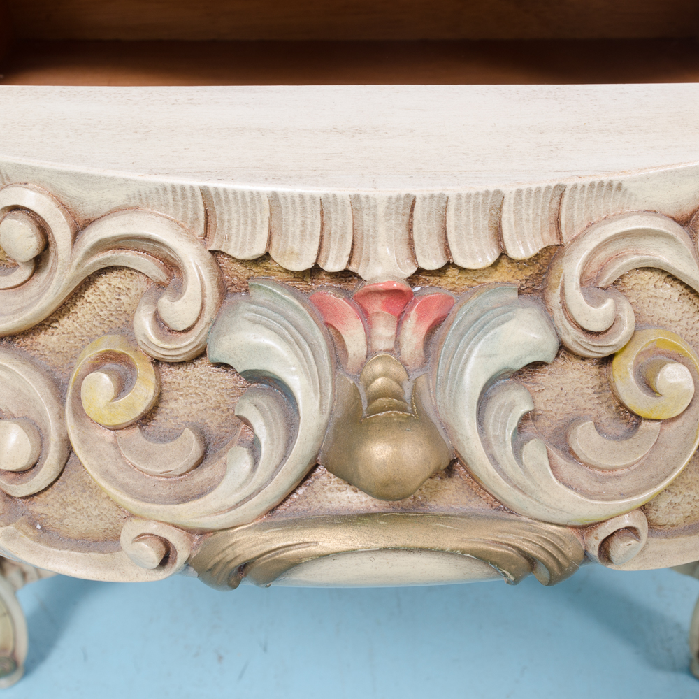 Louis XV Style Carved and Painted Curio Cabinet