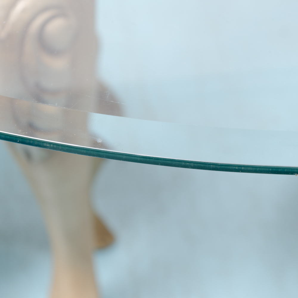 Carved Stylized Queen Anne Style Dining Table and Four Chairs