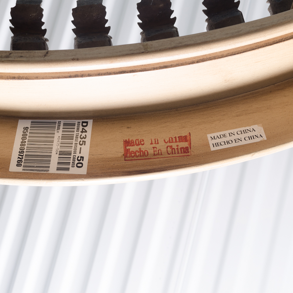 Carved Stylized Queen Anne Style Dining Table and Four Chairs