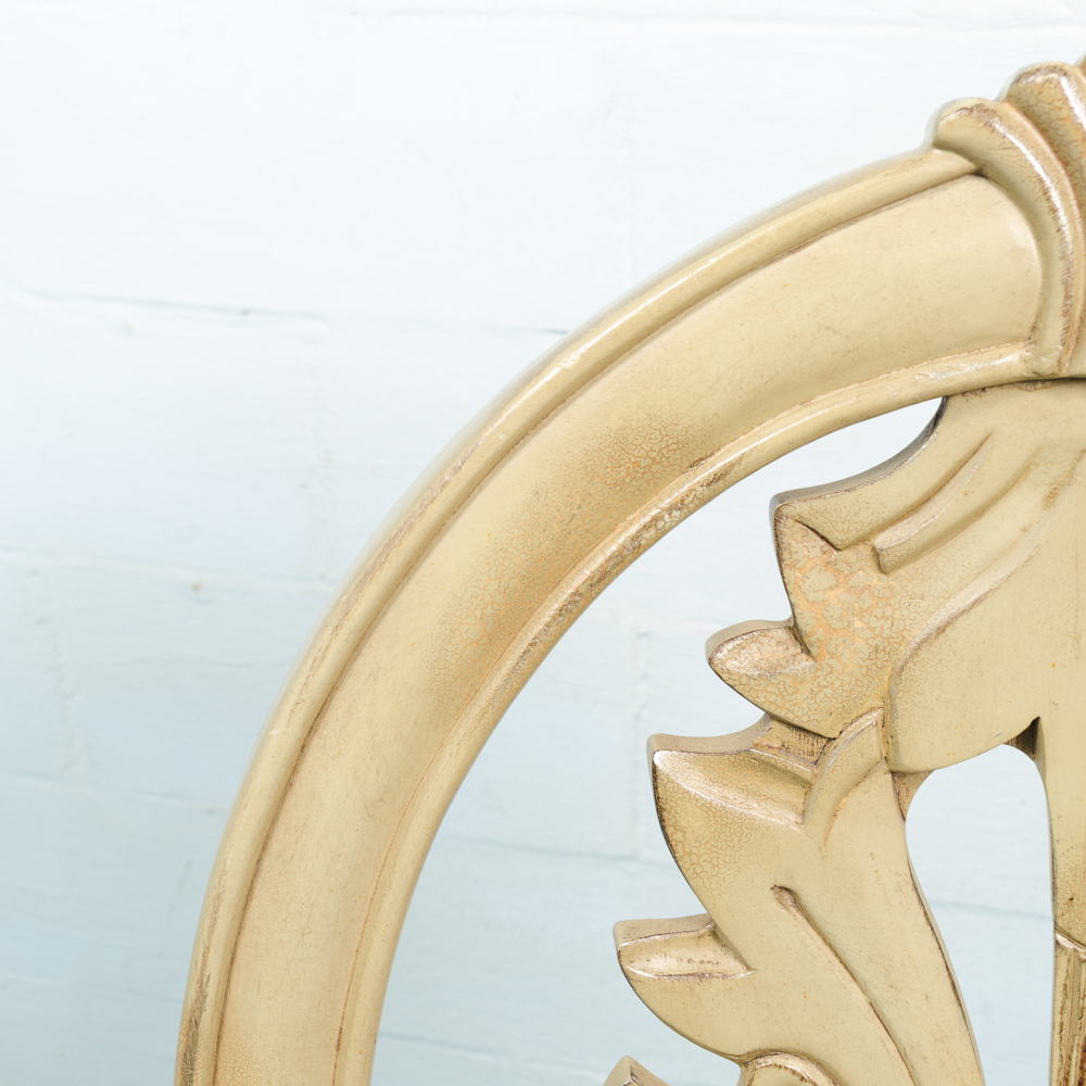 Carved Stylized Queen Anne Style Dining Table and Four Chairs