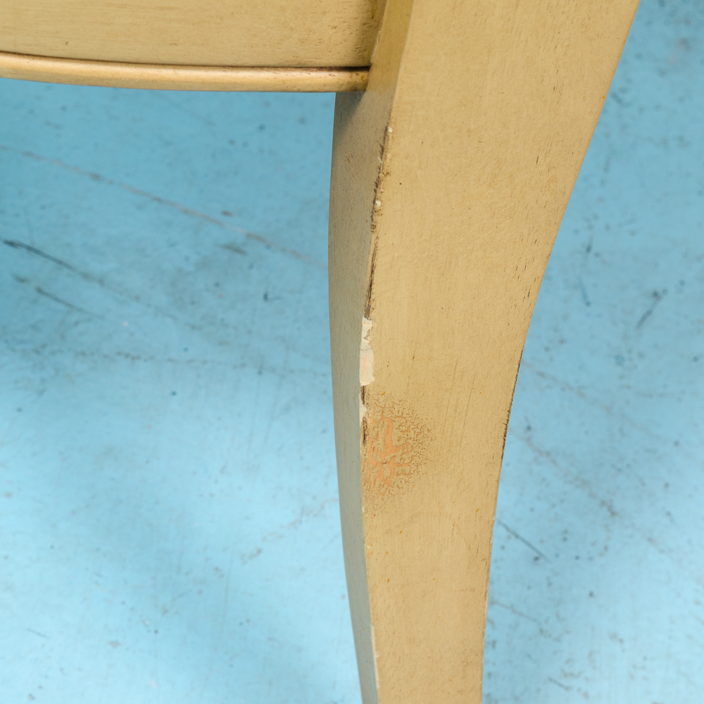 Carved Stylized Queen Anne Style Dining Table and Four Chairs