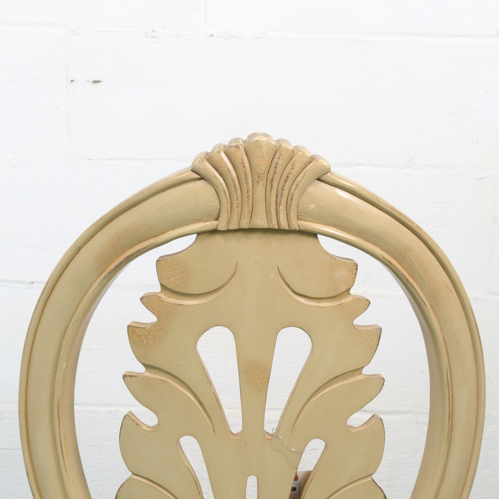 Carved Stylized Queen Anne Style Dining Table and Four Chairs