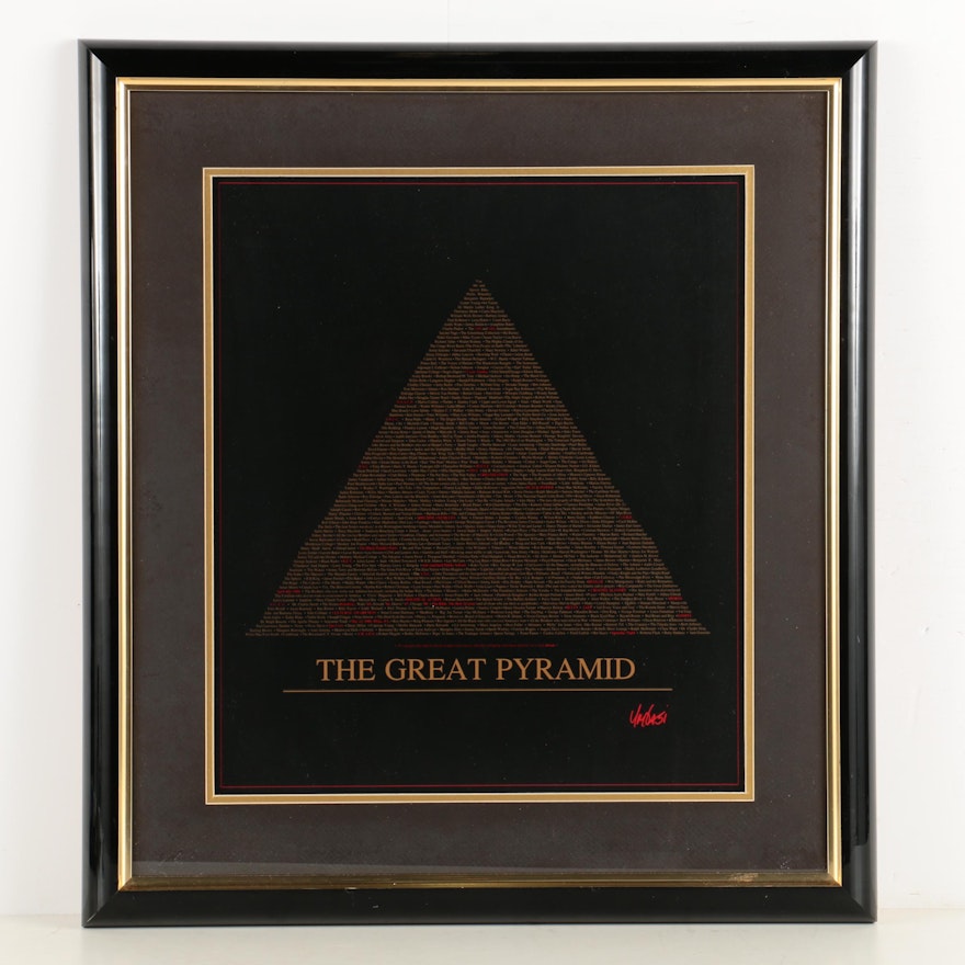 Framed  Offset Lithograph "The Great Pyramid"