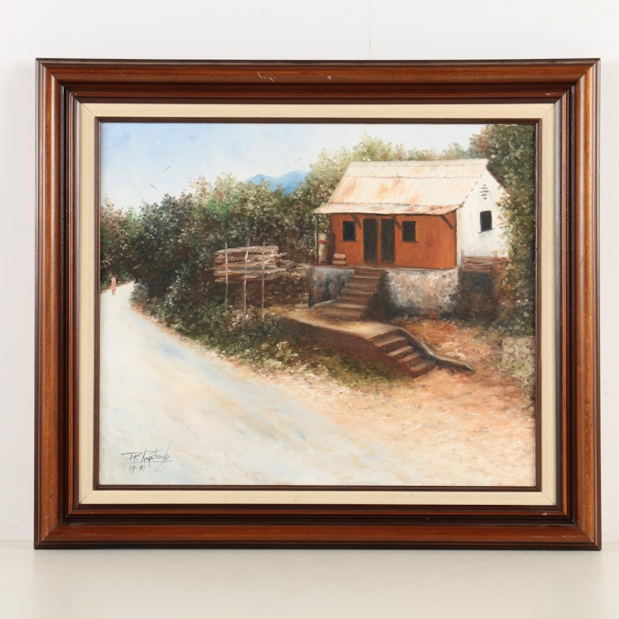 Robert Armstrong Oil Painting of a Shack