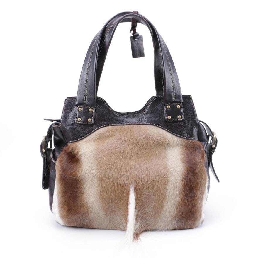 Diane Gail Springbok Fur and Leather Handbag