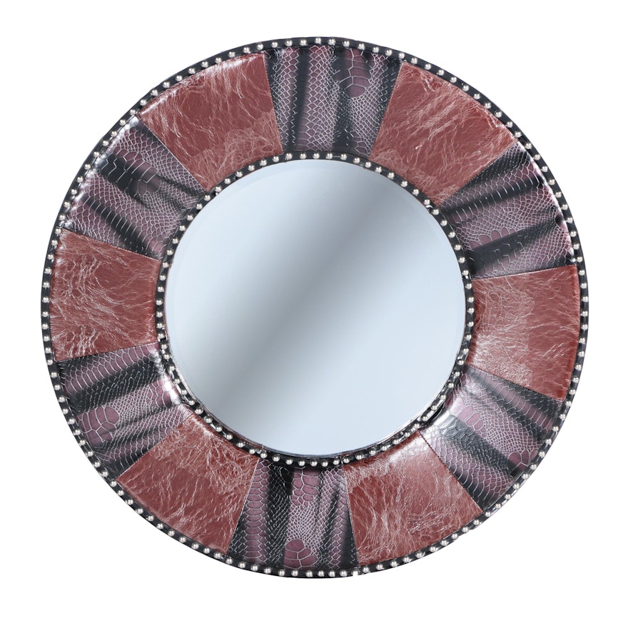 Round Leather Wall Mirror