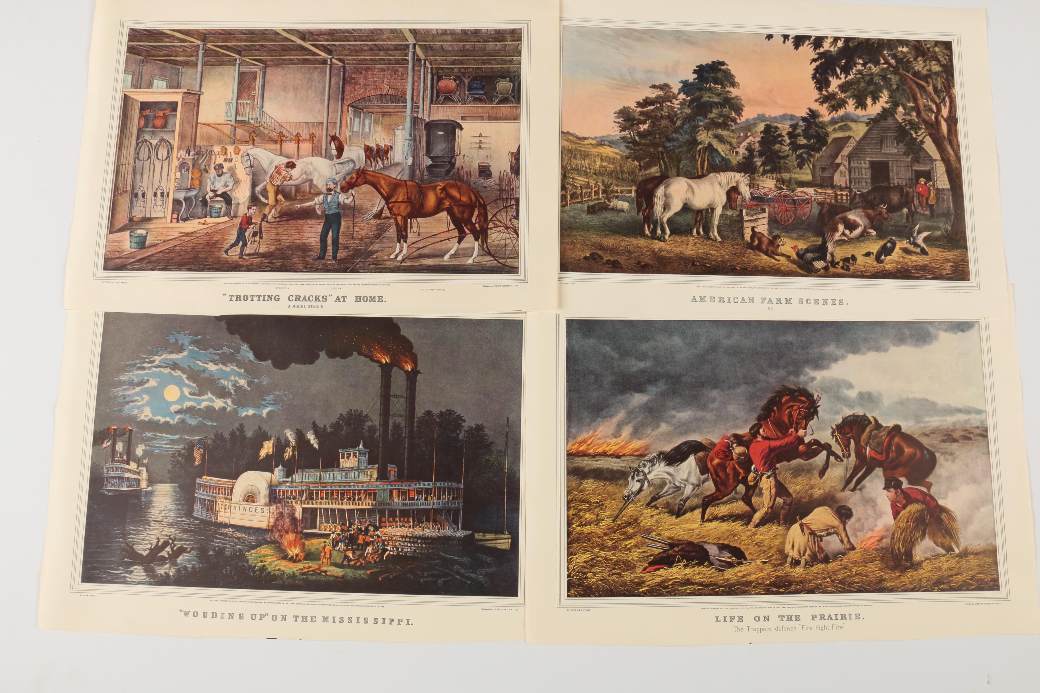 Vintage Travelers Calendar of Currier and Ives Prints