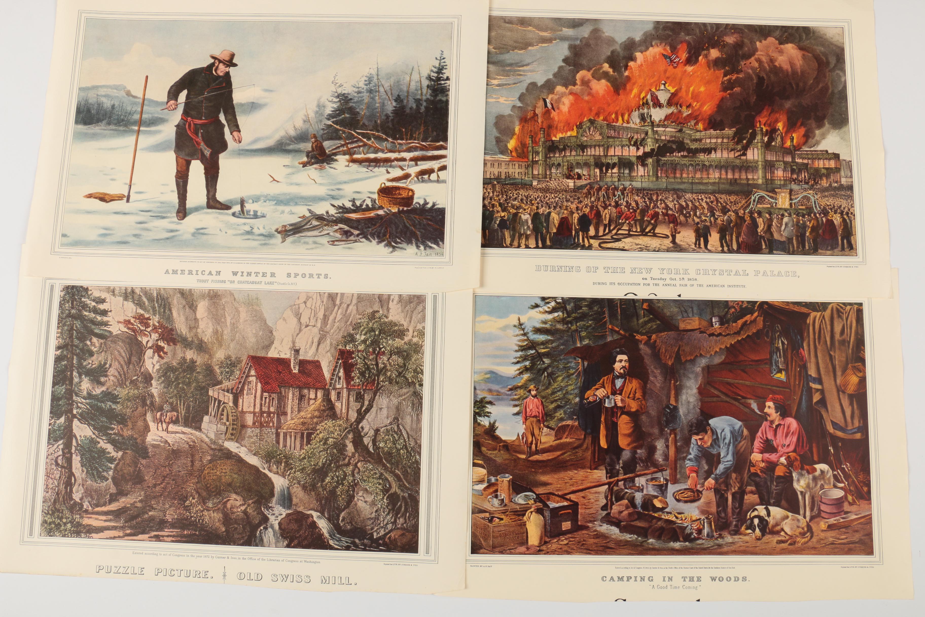 Vintage Travelers Calendar of Currier and Ives Prints