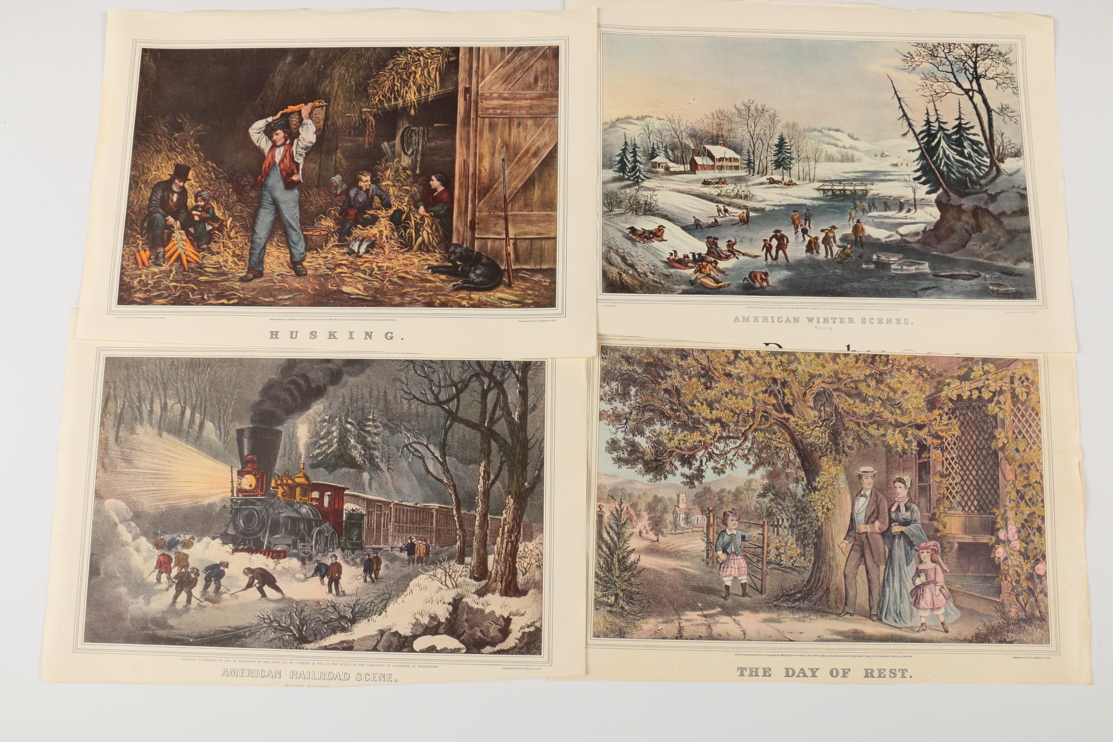 Vintage Travelers Calendar of Currier and Ives Prints