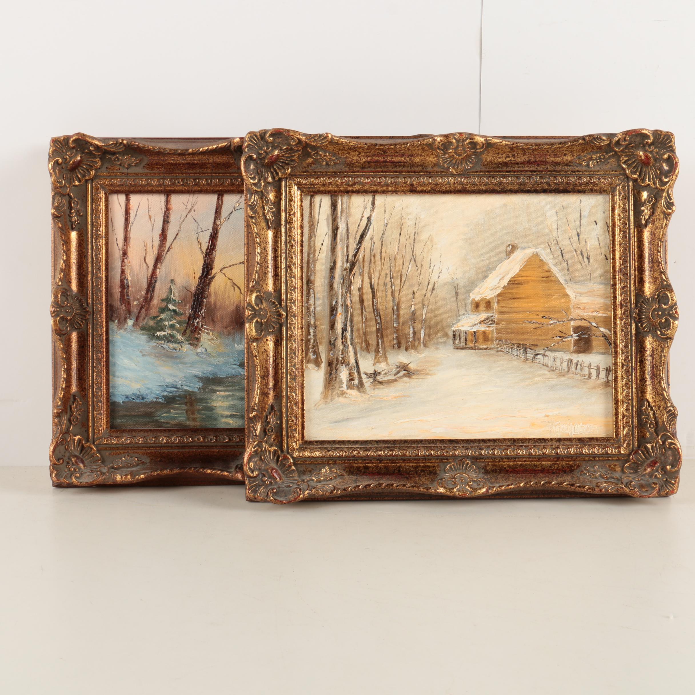 Meyerson Oil Paintings "Auburn Run" and "The Allen Place"