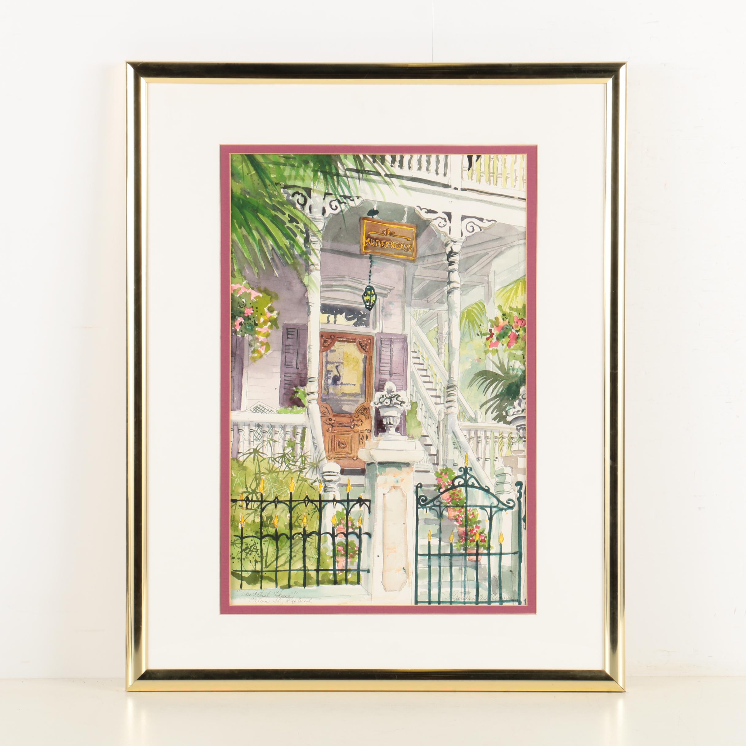 Gretchen Williams Watercolor on Paper "The Artist House"