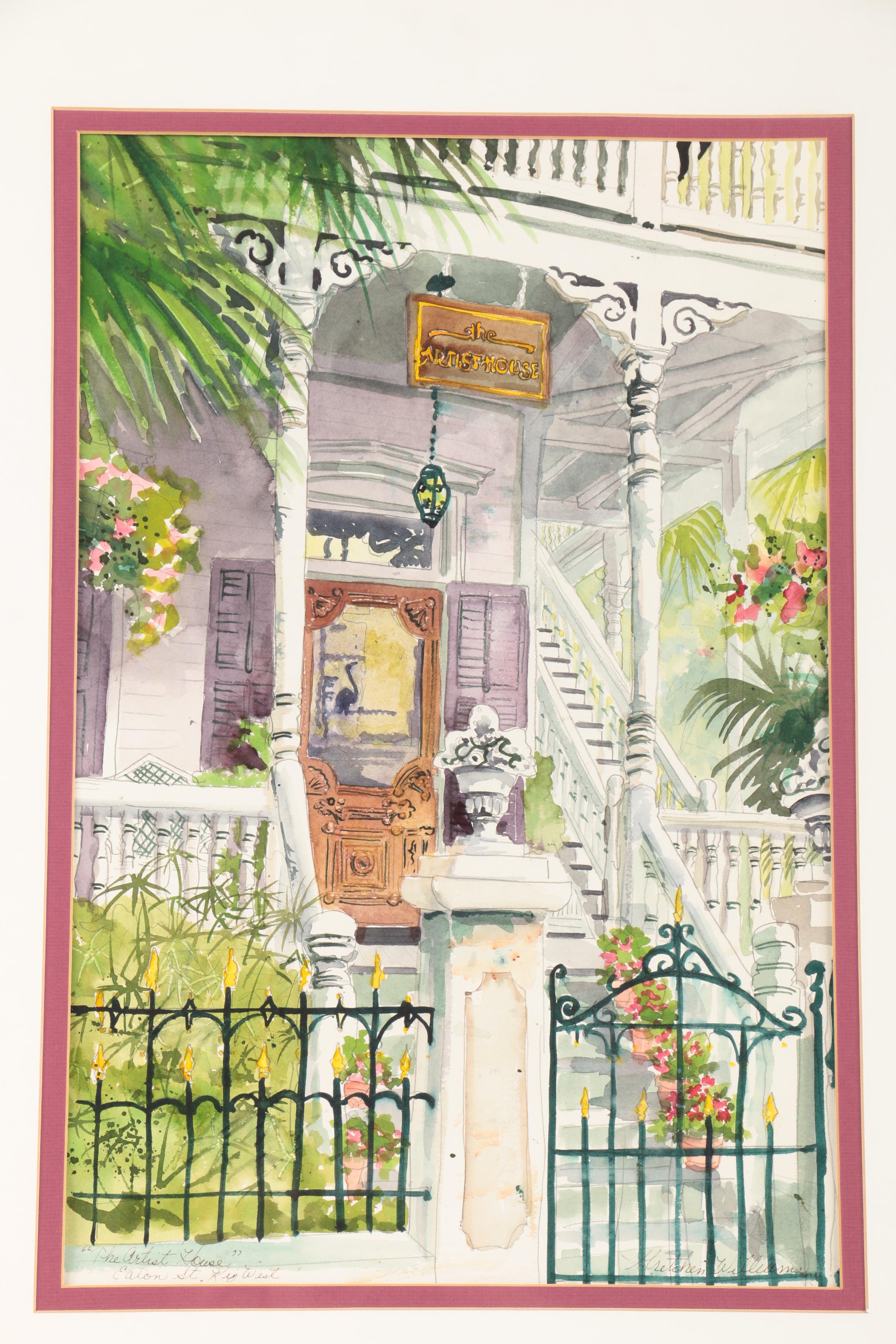 Gretchen Williams Watercolor on Paper "The Artist House"