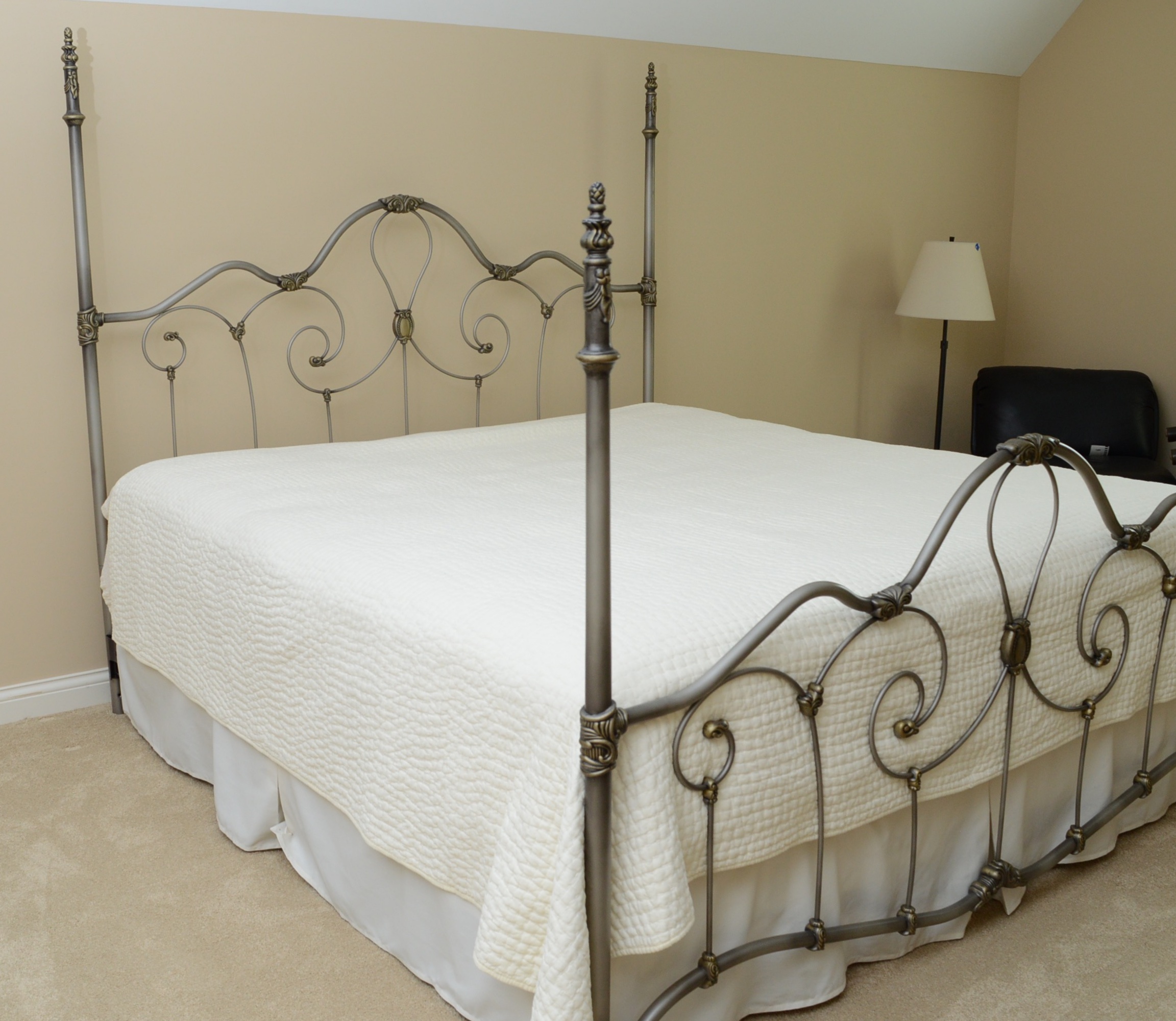 Ornate Four Poster Metal Bed Frame