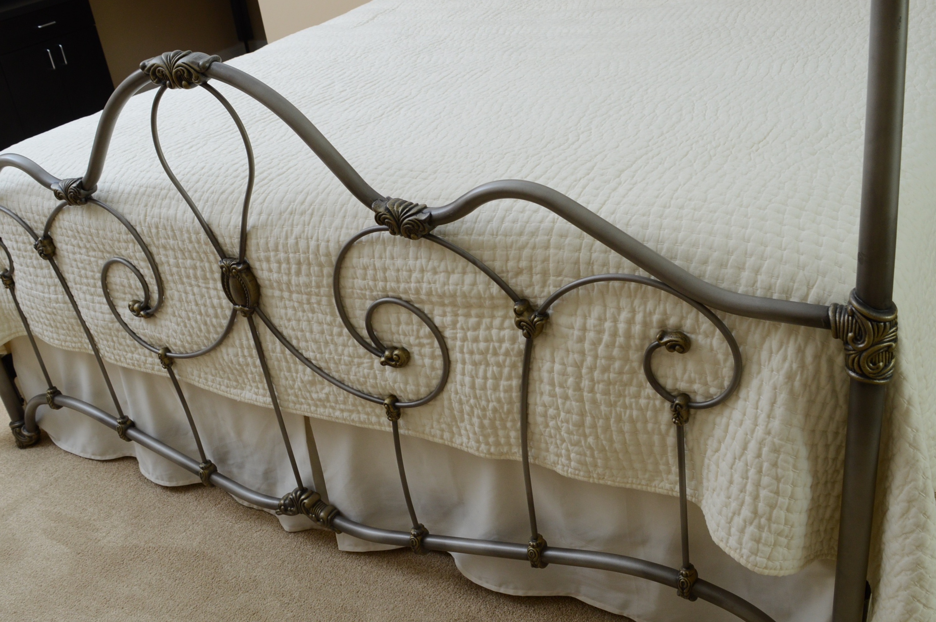 Ornate Four Poster Metal Bed Frame
