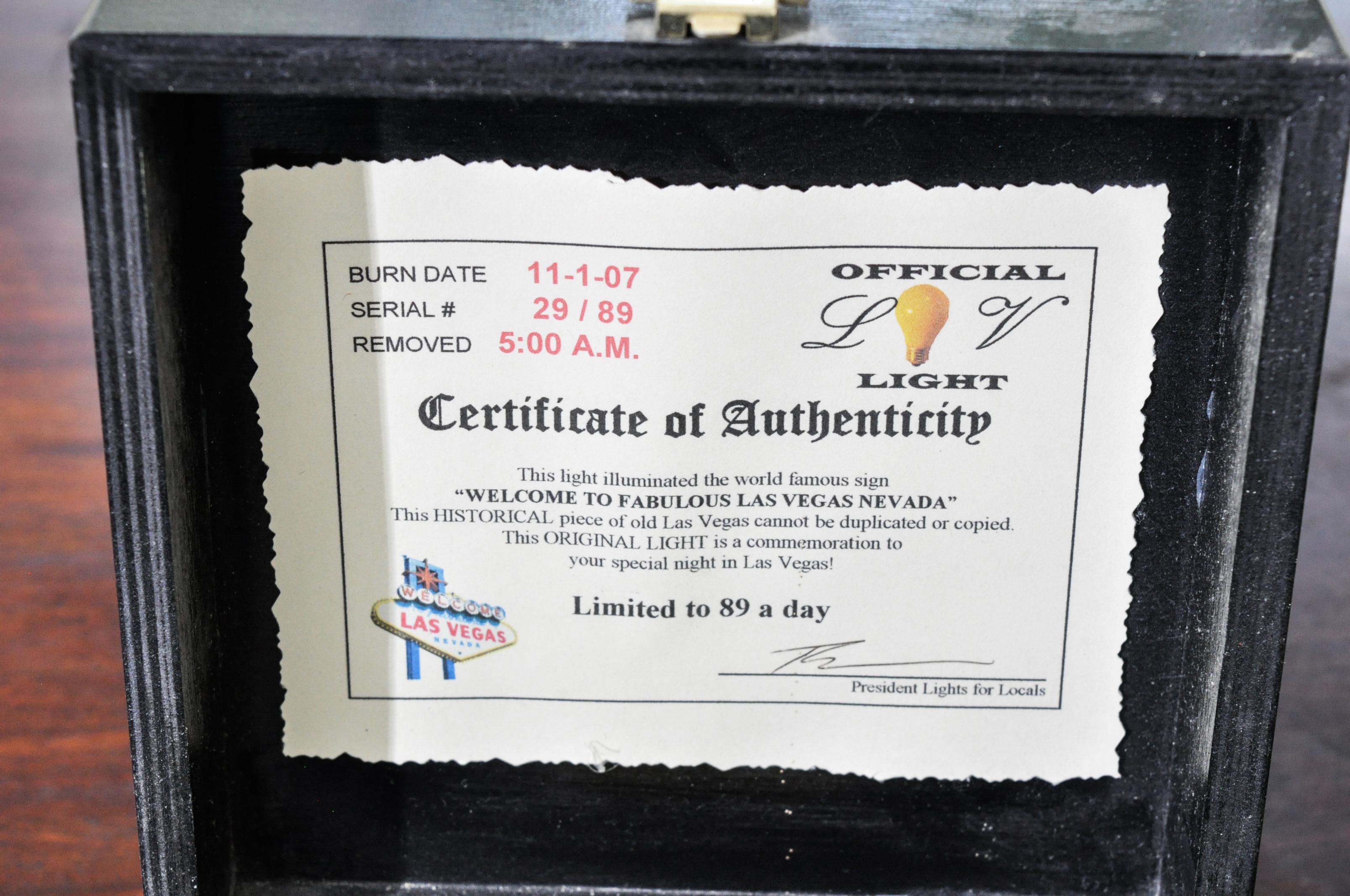 Las Vegas Sign Light Bulb