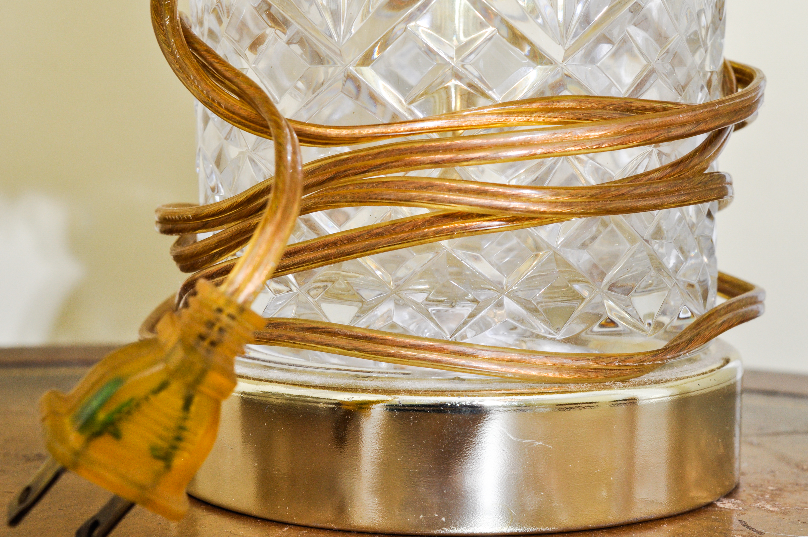 Vintage Cut Glass Table Lamp and Accent Lamp