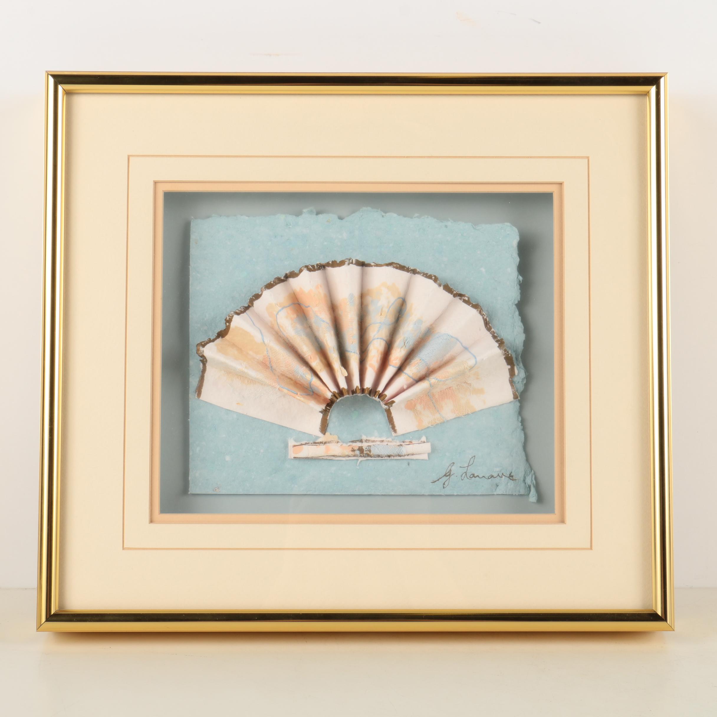 Mixed Media Collage of a Fan