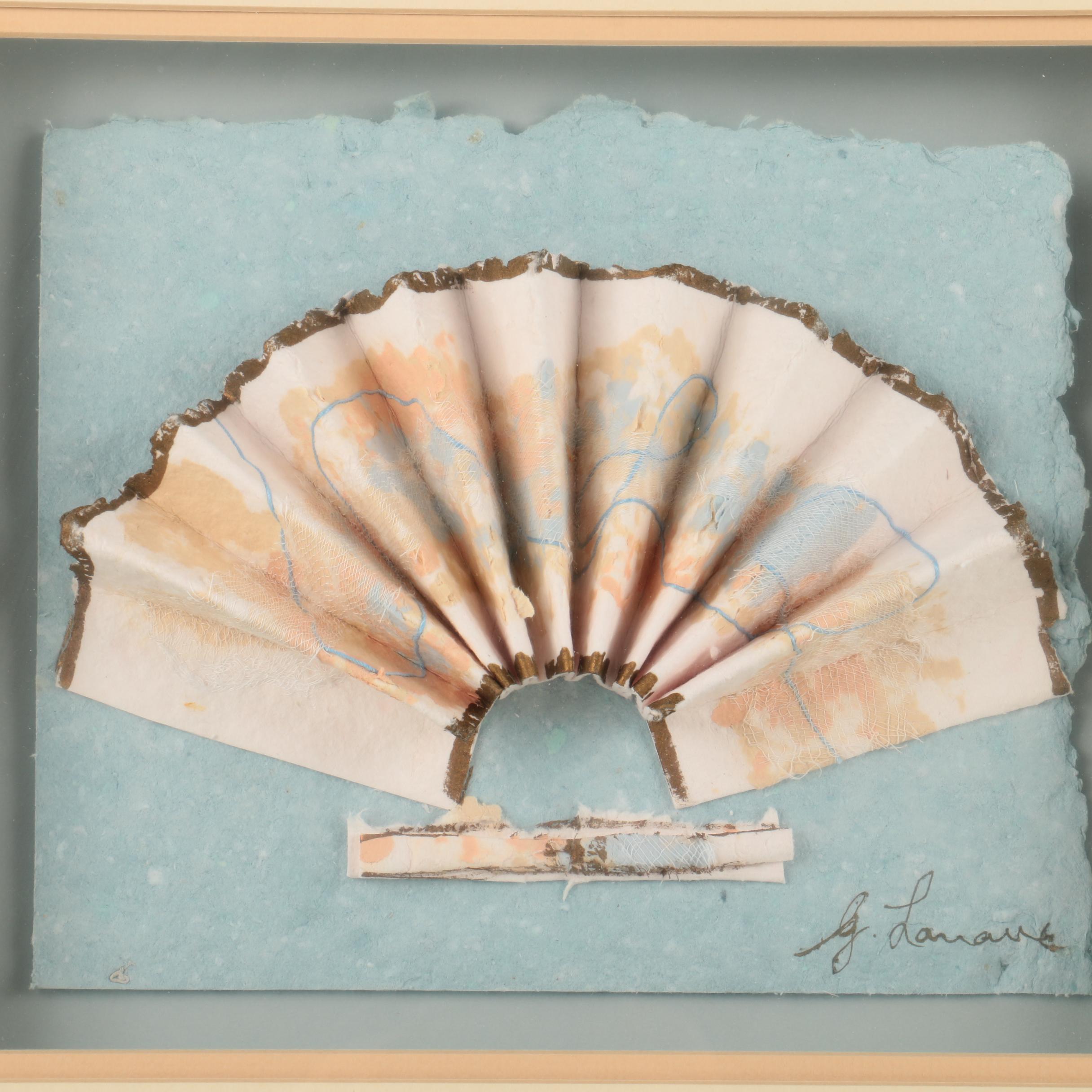 Mixed Media Collage of a Fan