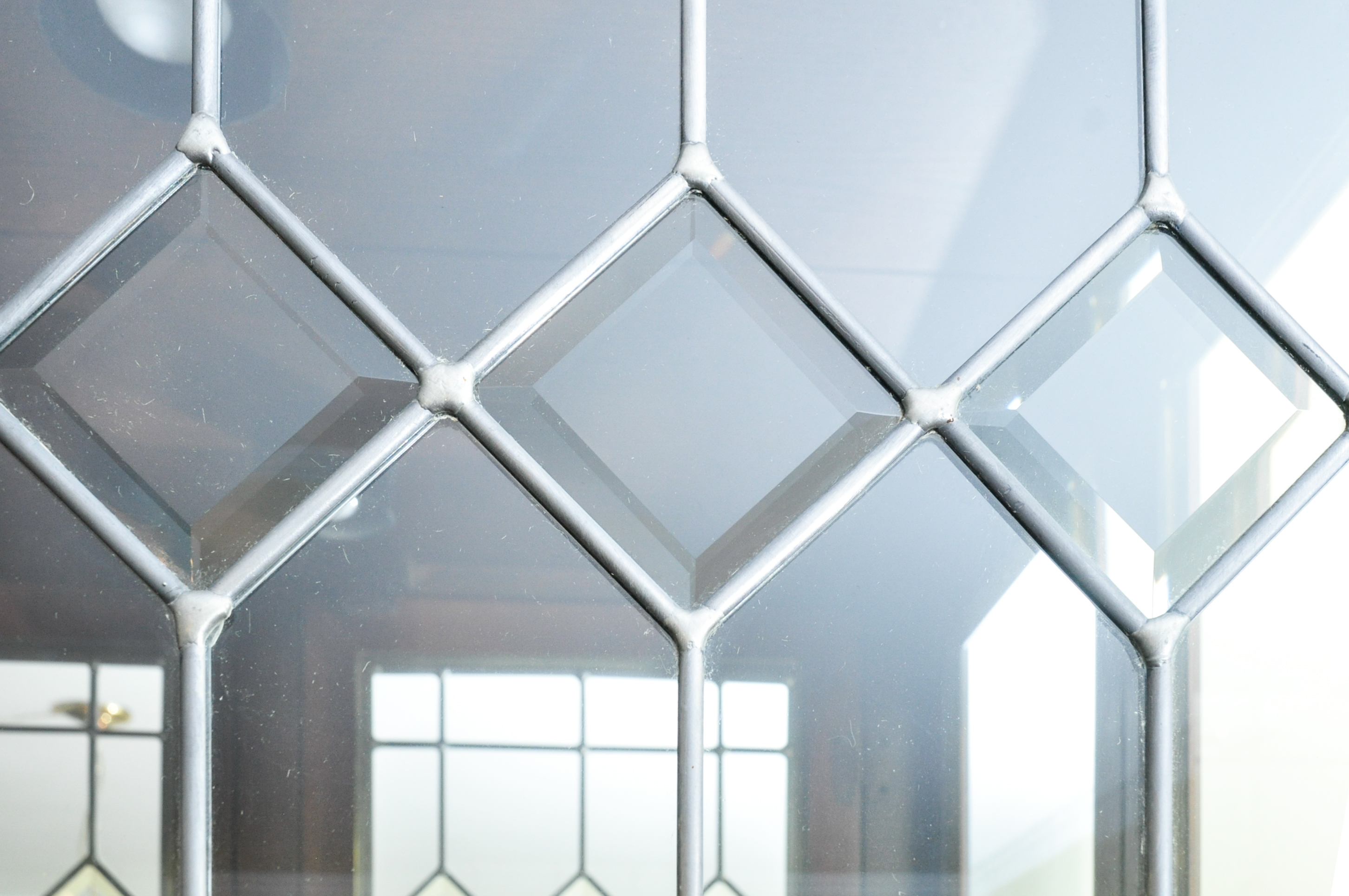 Arts-and-Crafts Style China Cabinet with Leaded Glass Doors