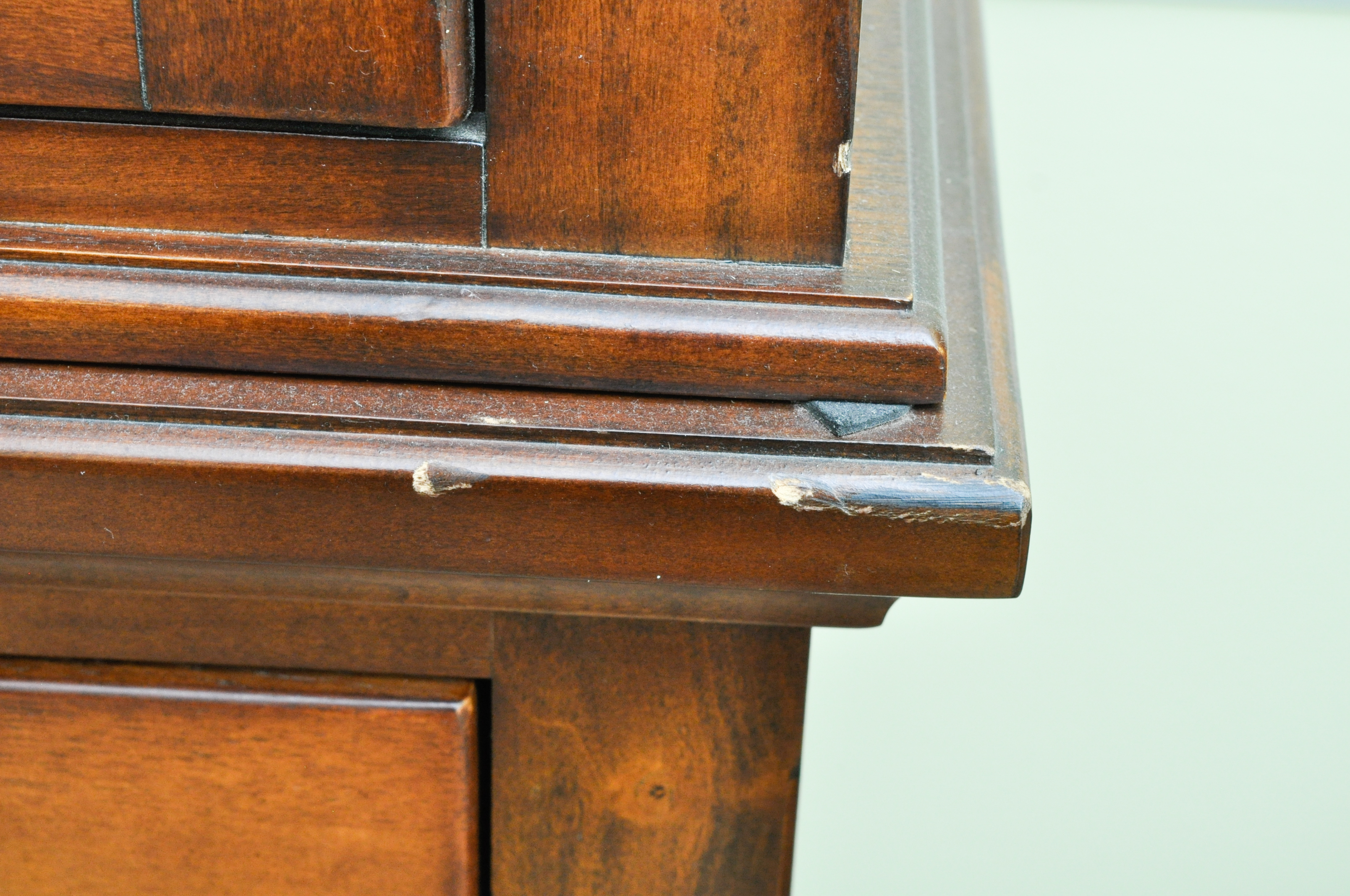 Arts-and-Crafts Style China Cabinet with Leaded Glass Doors