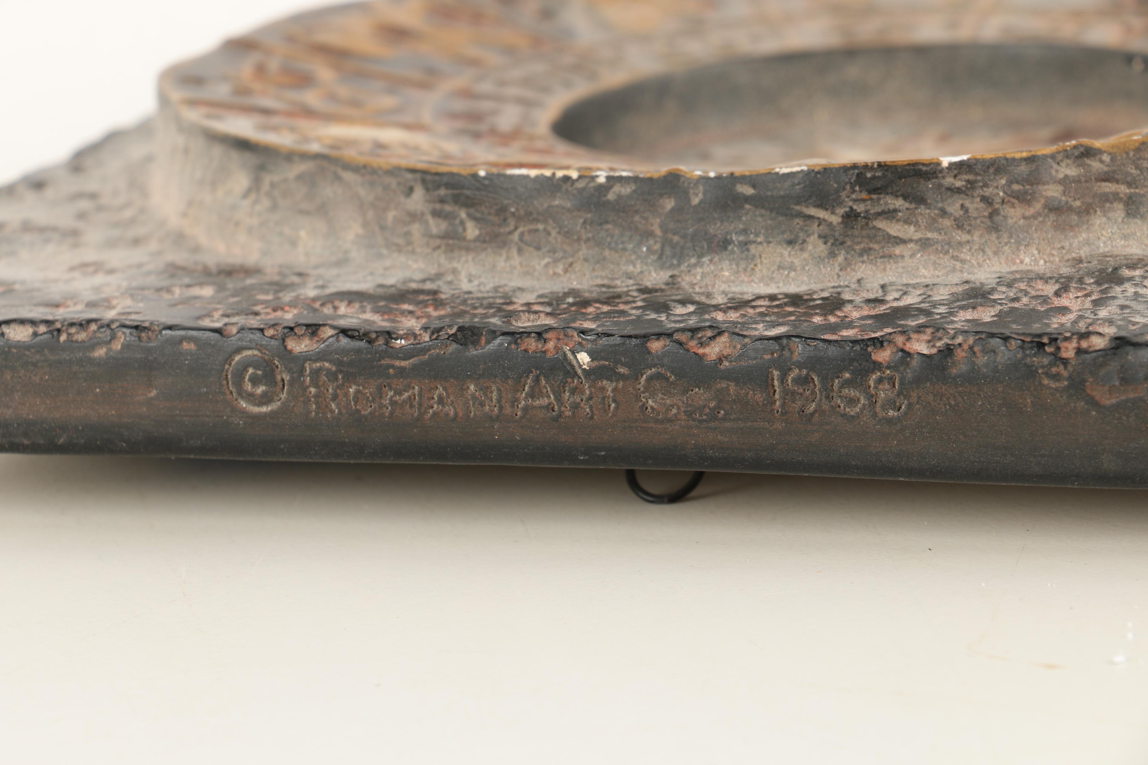 Plaster Astrological Wall Decor and Decorative Icons on Wood