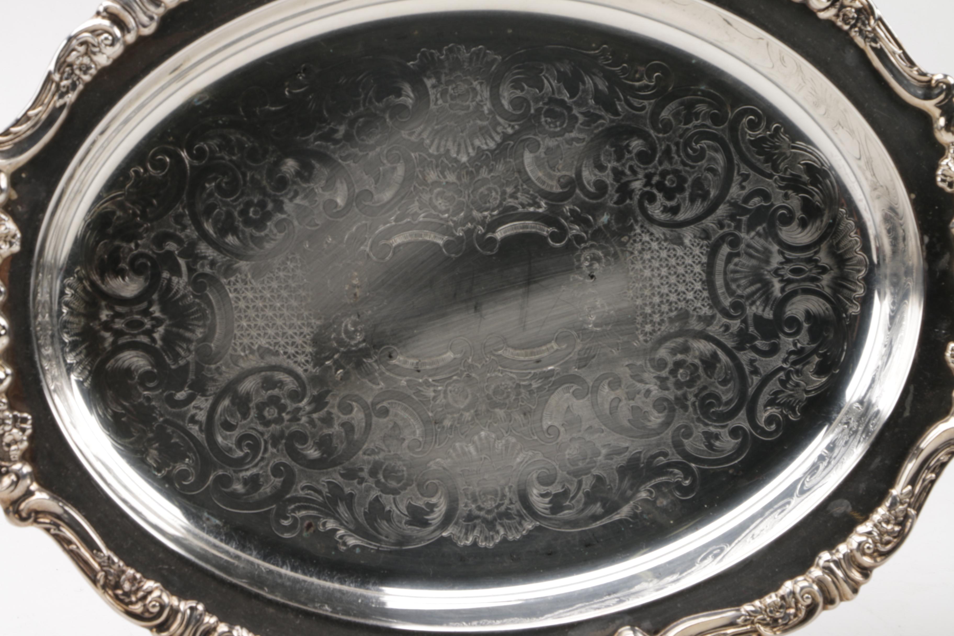 Silver Plate and Glass Relish Servers Including Wallace