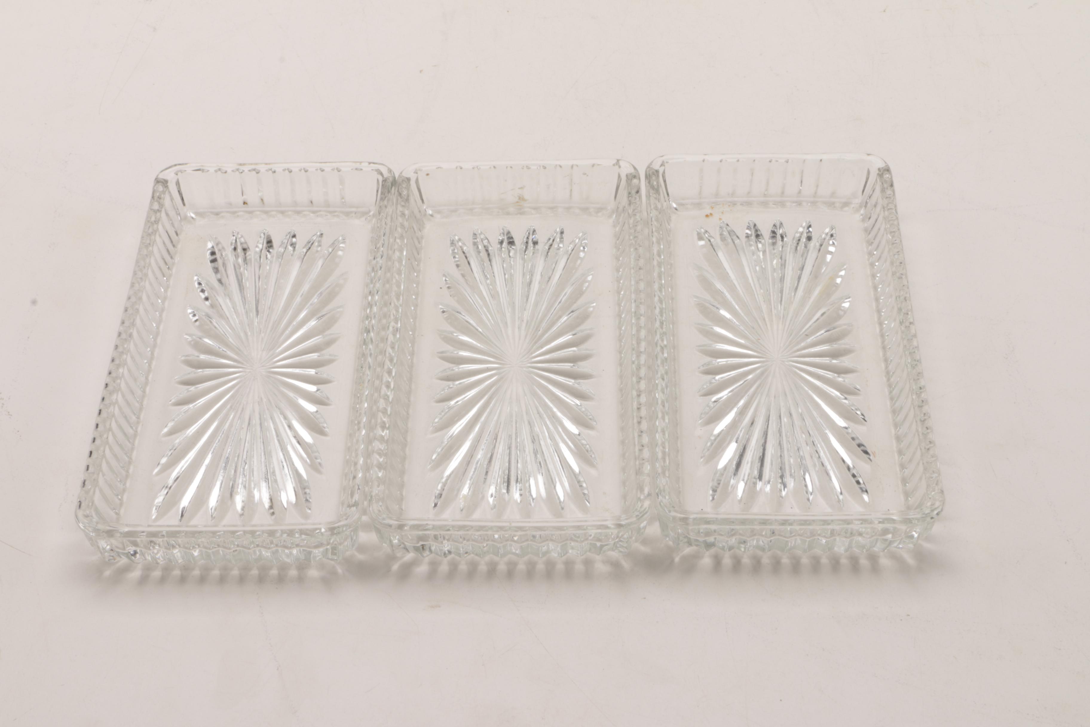 Silver Plate and Glass Relish Servers Including Wallace