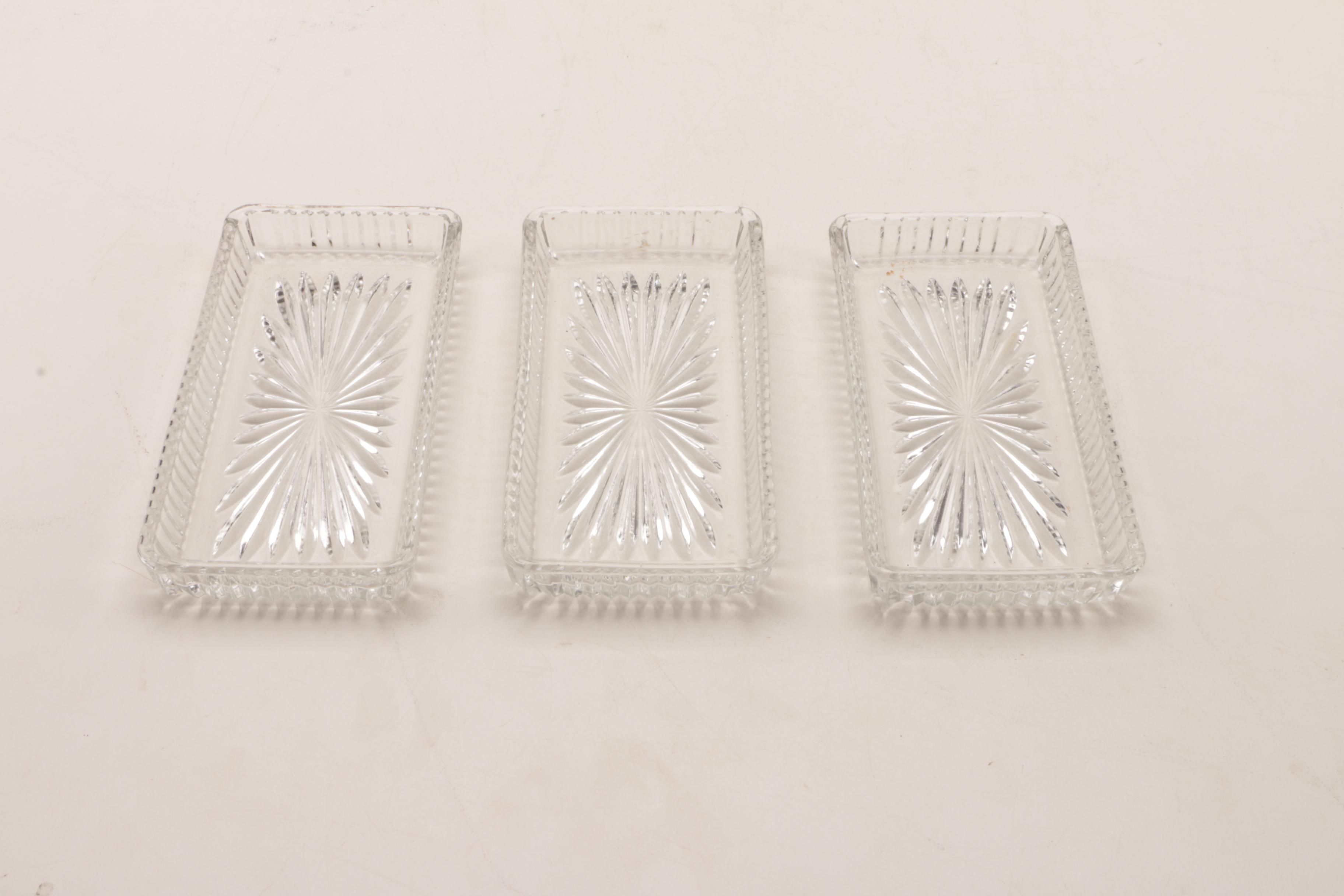 Silver Plate and Glass Relish Servers Including Wallace