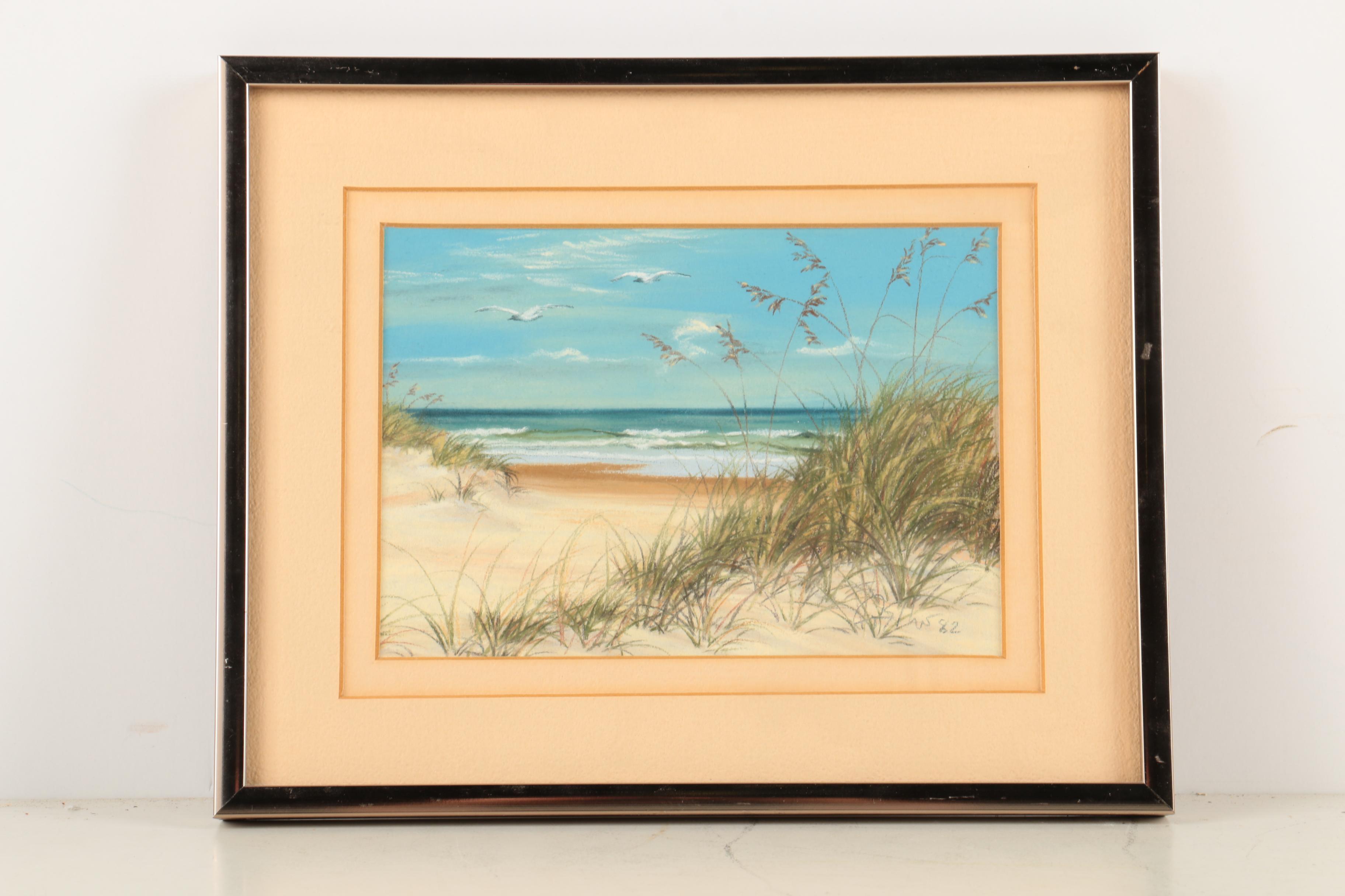 Carol E. Napoli and Libby Chalk Pastel Drawings of Beaches