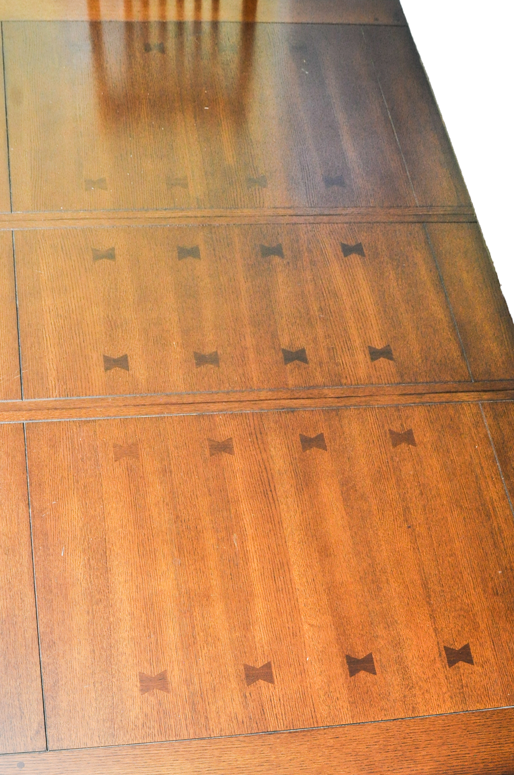 Arts-and-Crafts Style Dining Table and Six Chairs