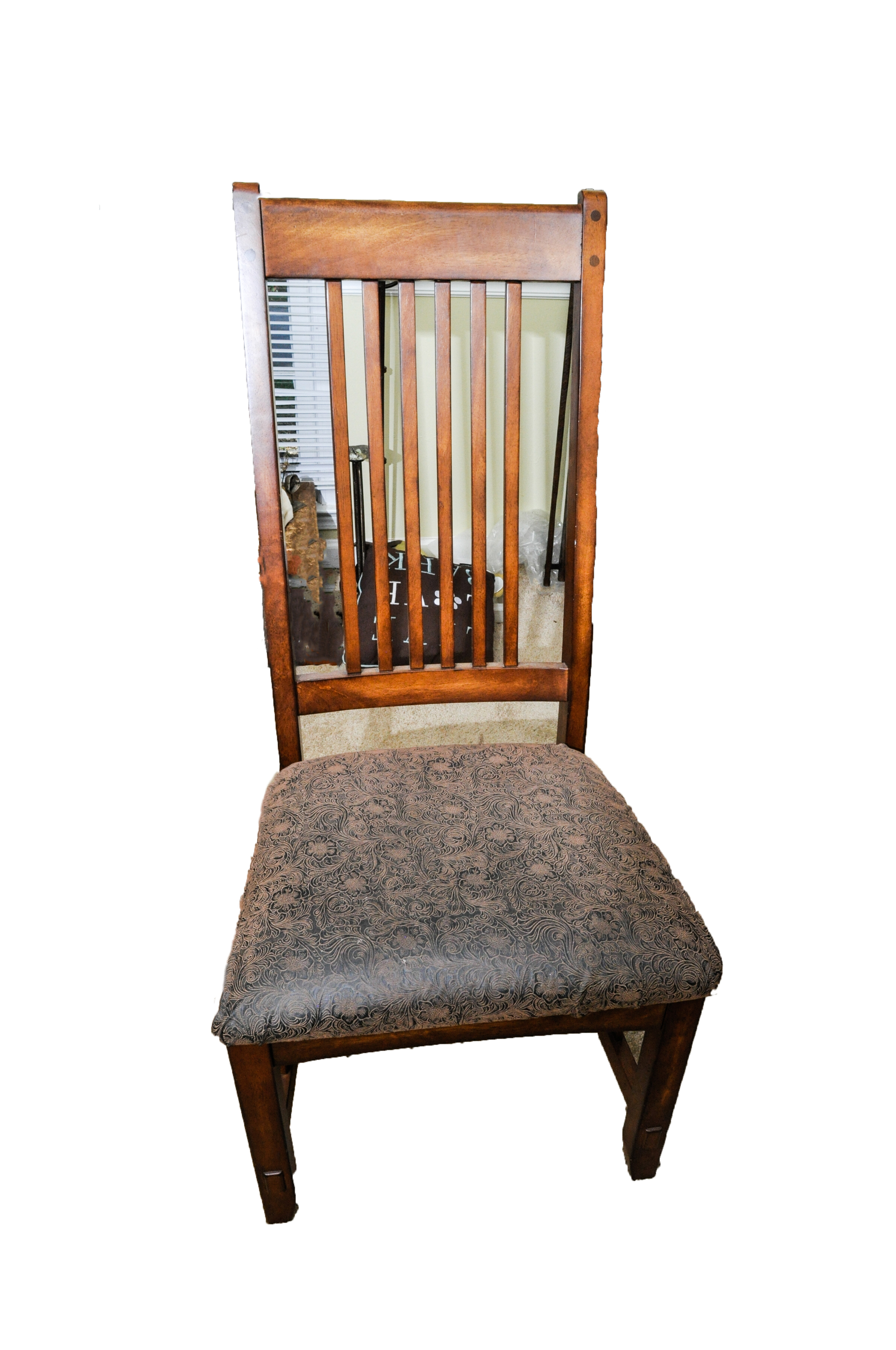 Arts-and-Crafts Style Dining Table and Six Chairs